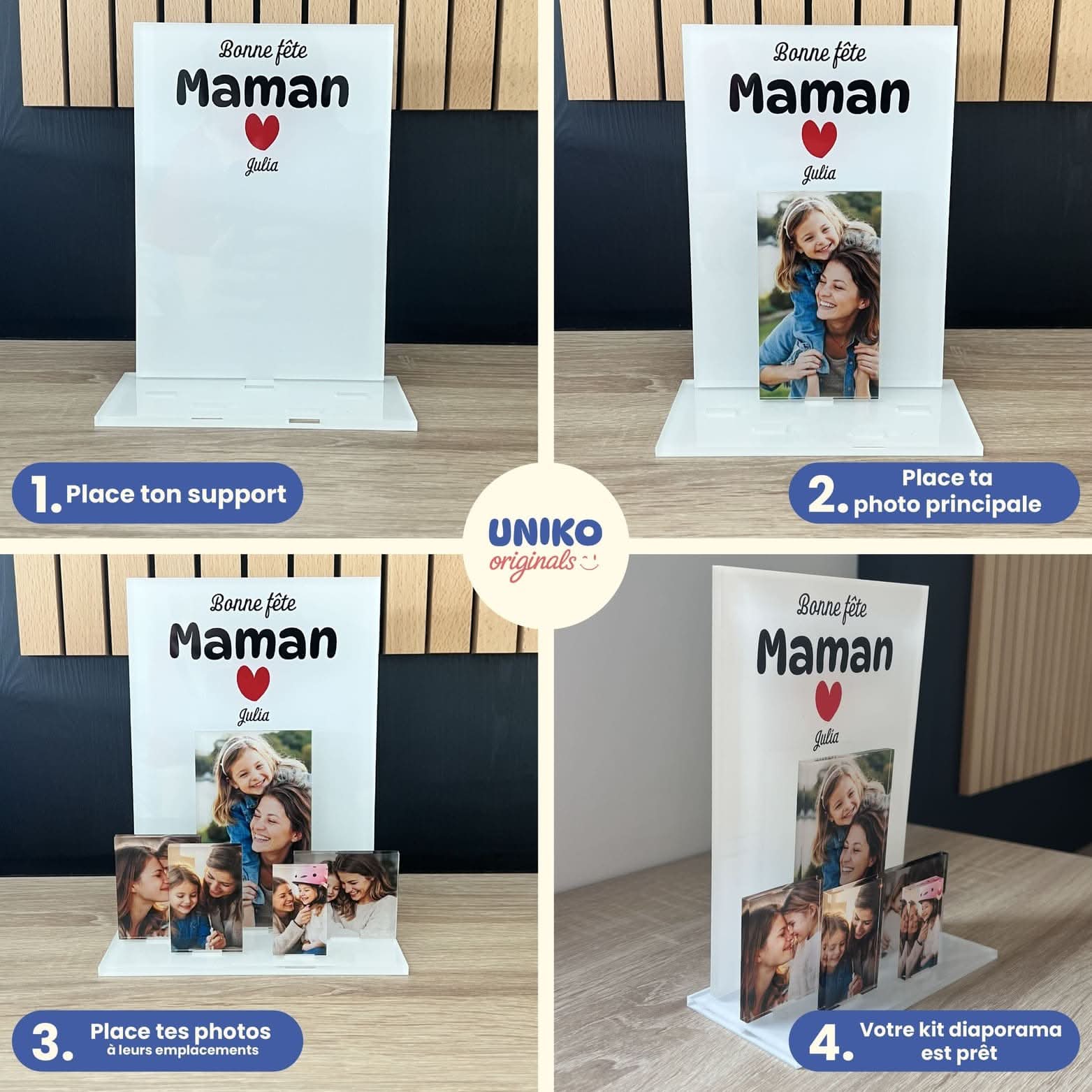 UniKit Diaporama Photos Personnalisé 3D – Cadeau Fête des Mères Original
