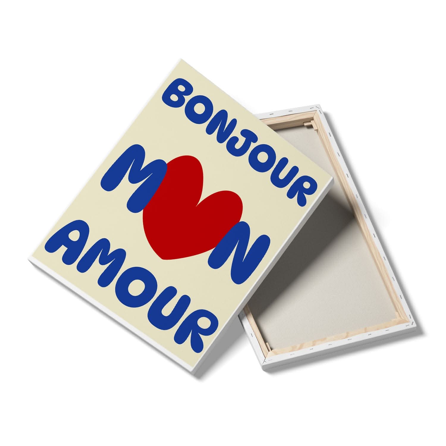 Toile "Bonjour Mon Amour" – Décoration Murale Romantique – Cadeau Couple Original
