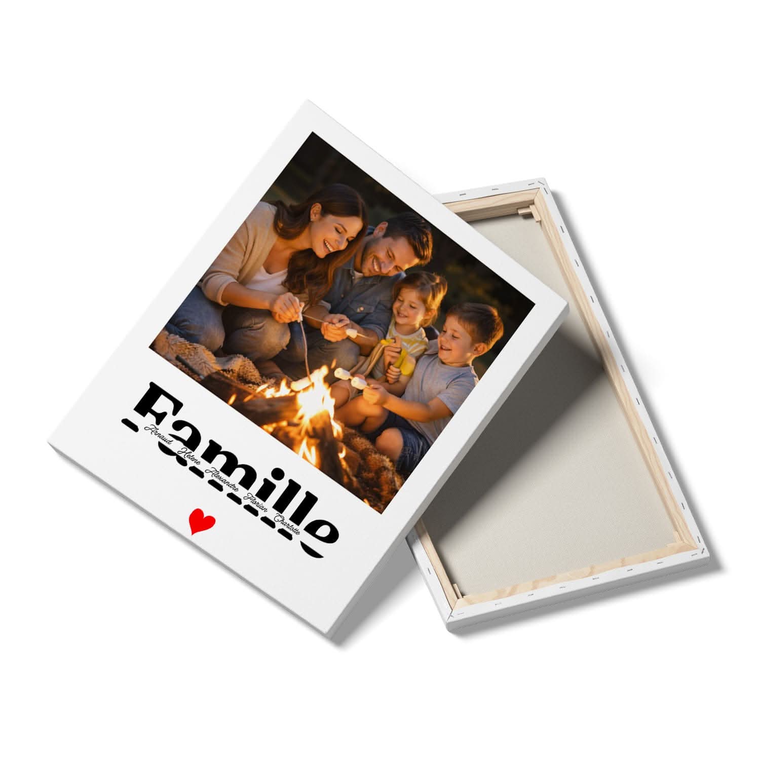 Toile Photo Famille Personnalisée – Nom de Famille en Grand Format – Cadeau Unique