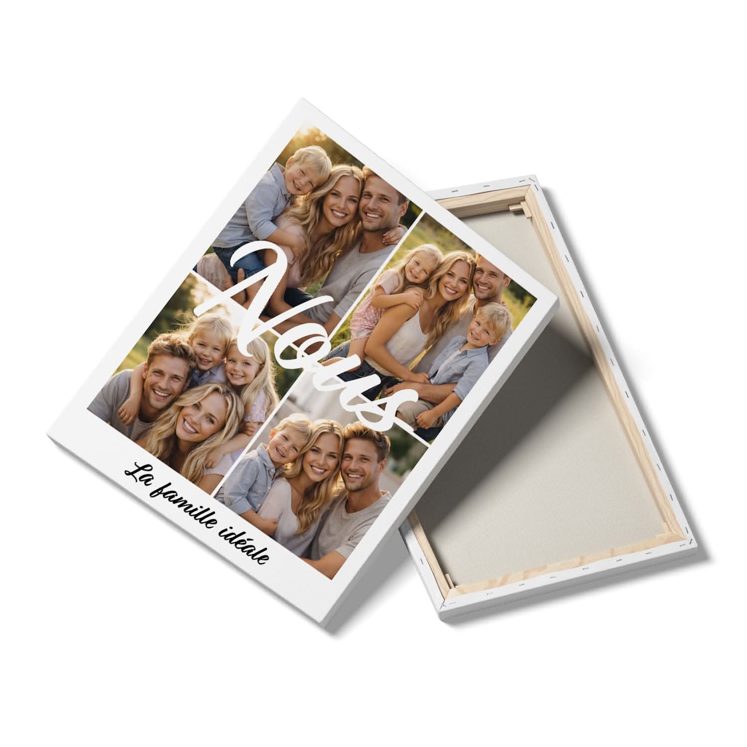 Toile Famille Personnalisée – Collage Photos “Nous” – Tableau Famille Original