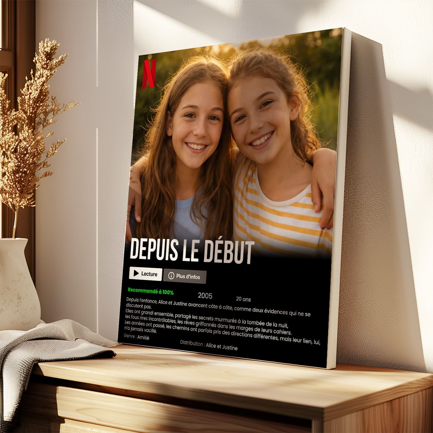 Toile Affiche Film Personnalisée Famille – Cadeau Famille Original Style Netflix