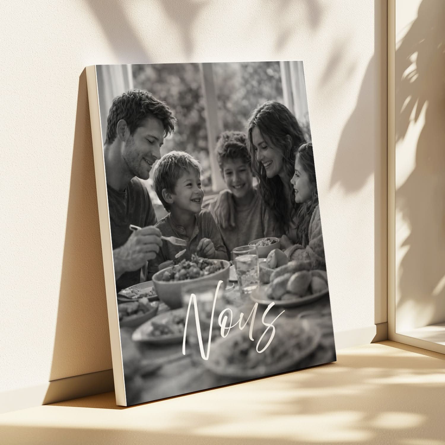 Toile Photo Famille Personnalisée "Nous" – Tableau Minimaliste Émotion