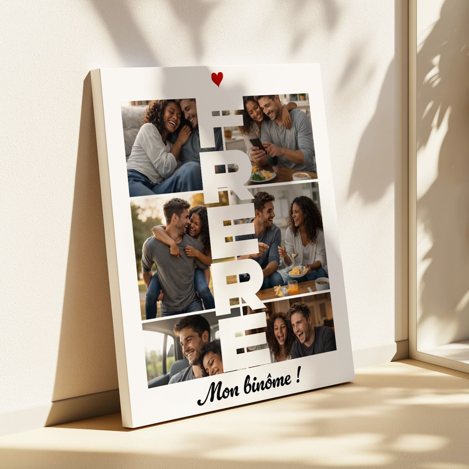 Toile Frère Personnalisé – Lettres FRÈRE avec Photos – Cadeau Frère Original