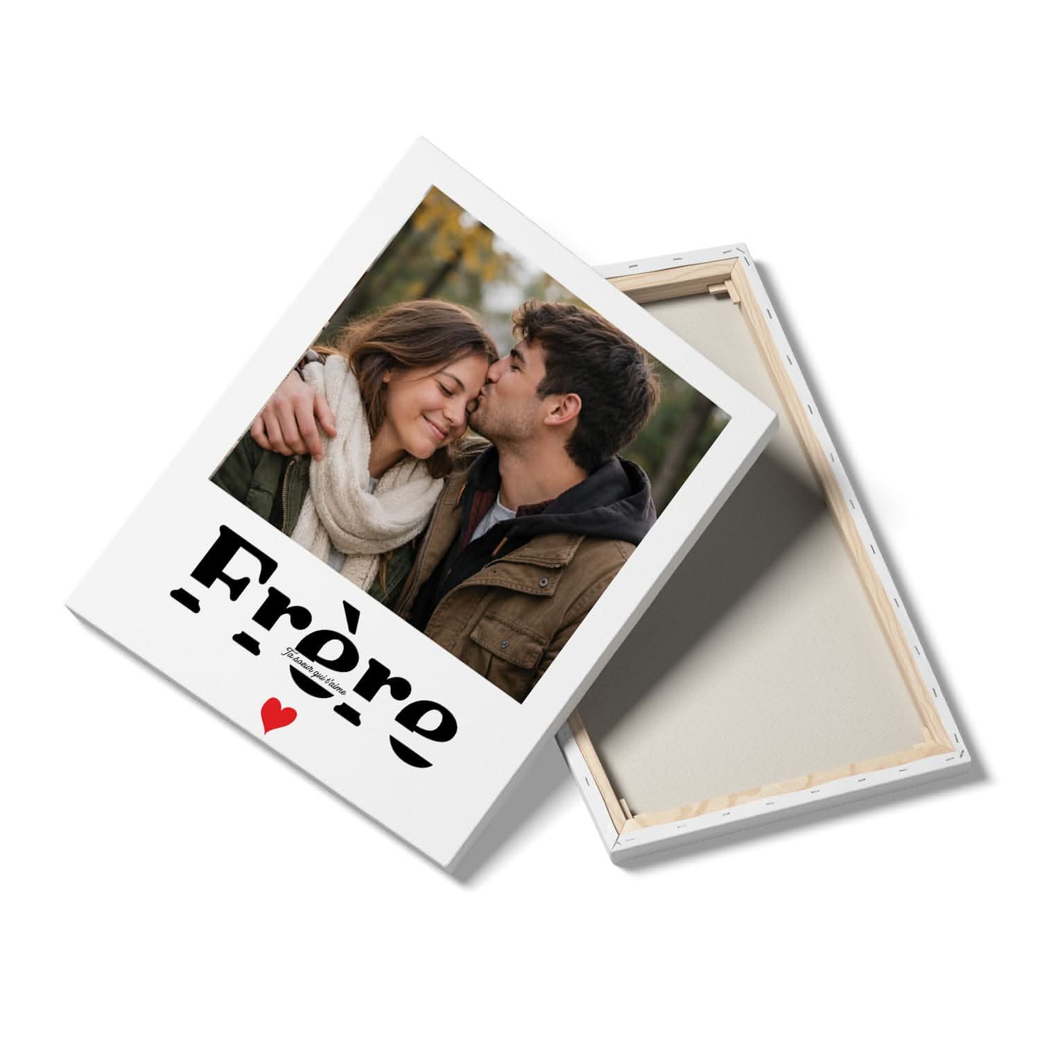 Toile Frère Personnalisé – Photo & Texte Design Moderne – Cadeau Frère Original