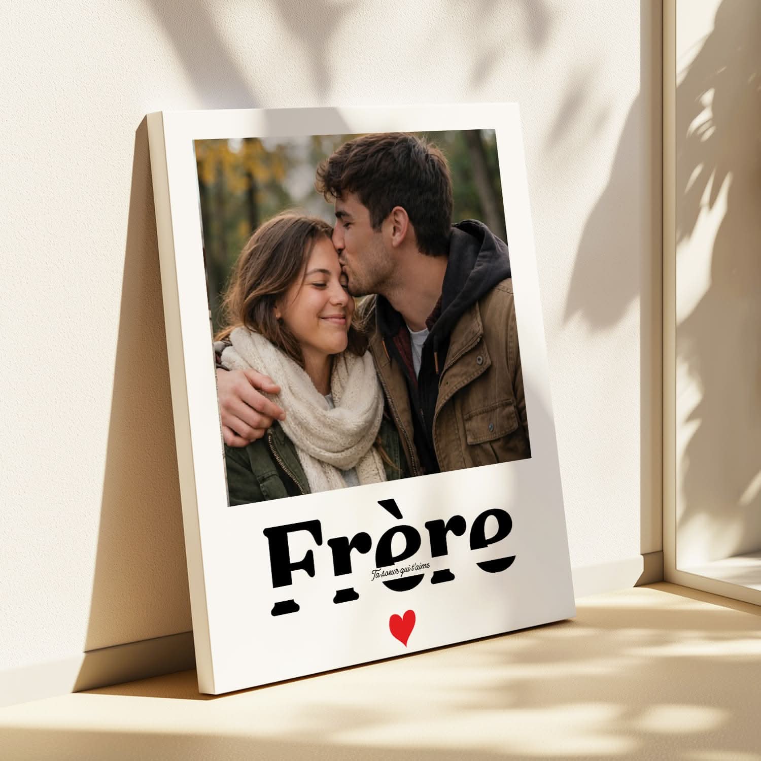 Toile Frère Personnalisé – Photo & Texte Design Moderne – Cadeau Frère Original