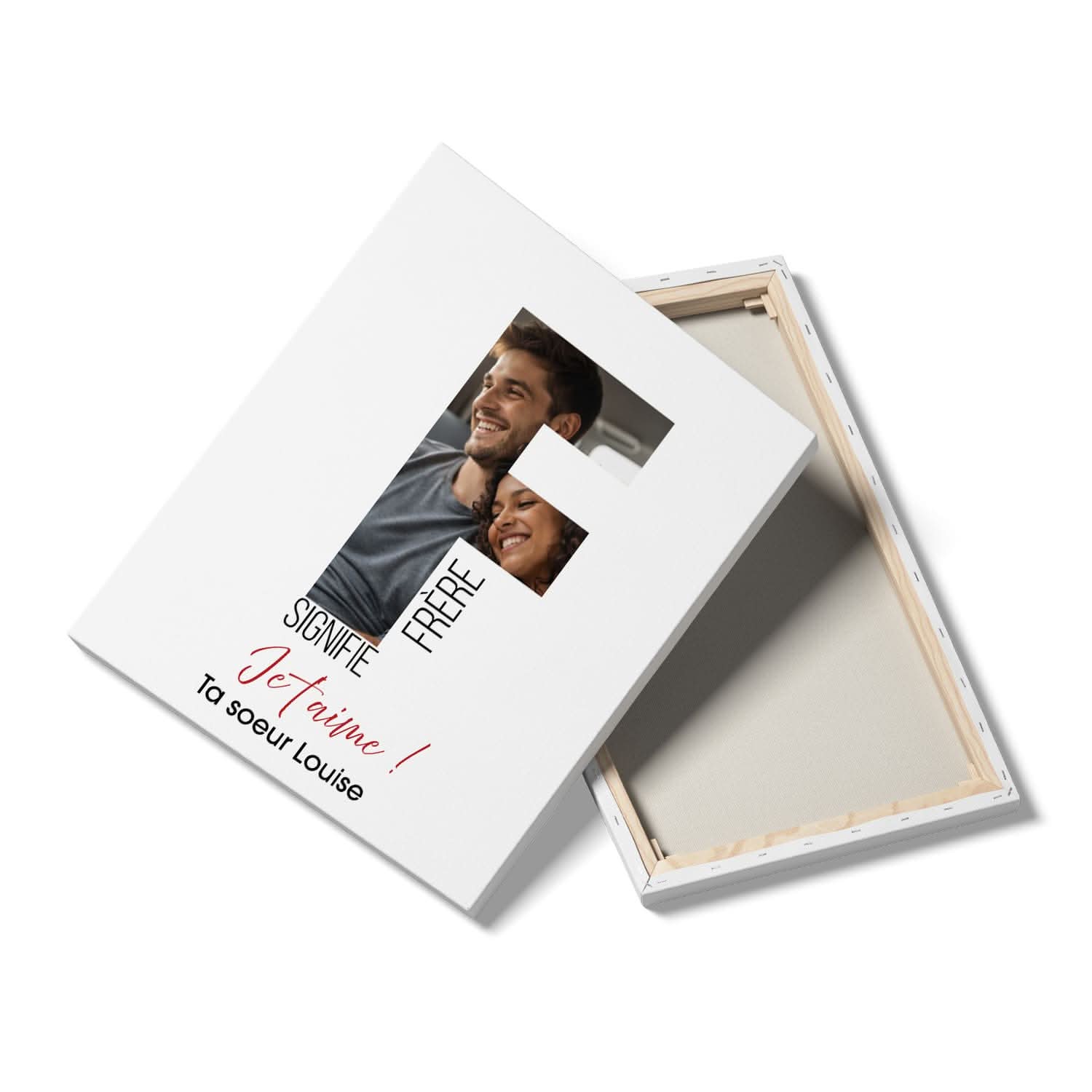 Toile Frère Personnalisé Lettre F avec Photo – Cadeau Frère Original