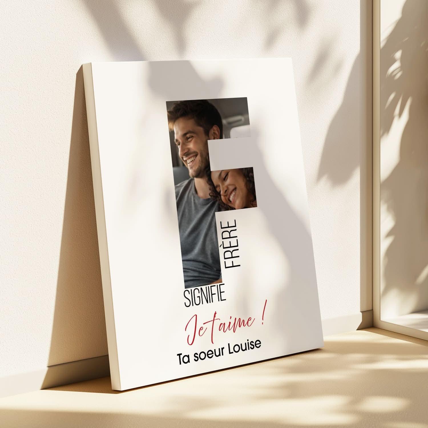 Toile Frère Personnalisé Lettre F avec Photo – Cadeau Frère Original