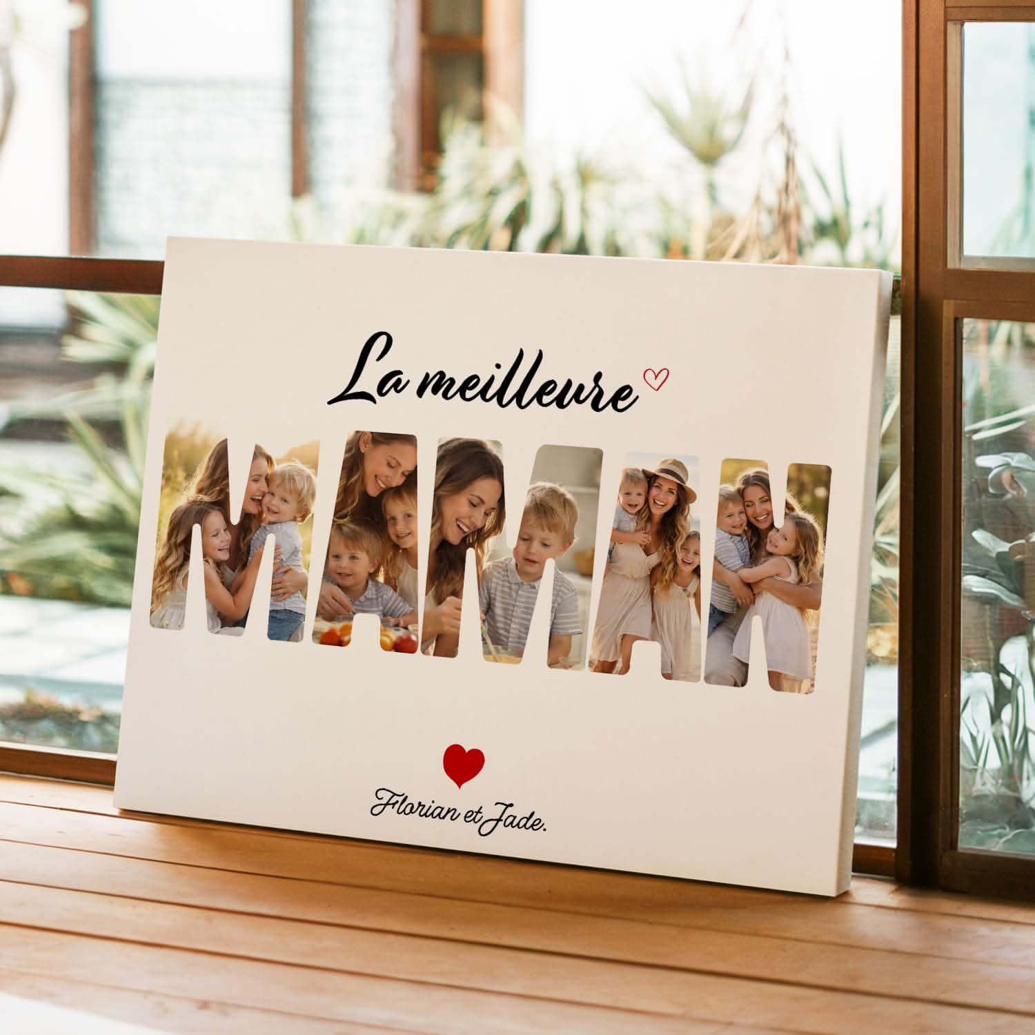 Toile Maman Personnalisée – Mot MAMAN avec Photos – Cadeau Fête des Mères Unique