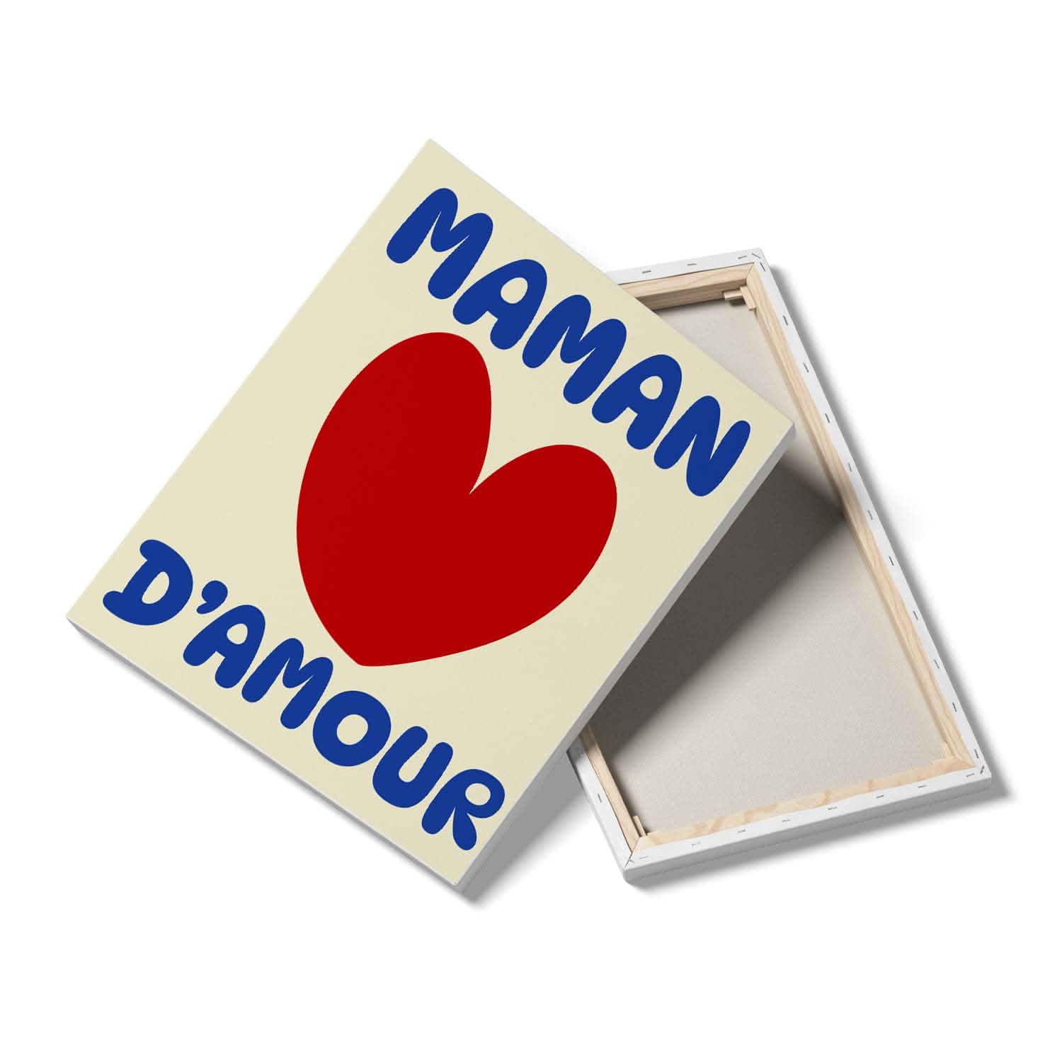 Toile Maman d'Amour Personnalisée – Tableau Cœur – Cadeau Fête des Mères Original