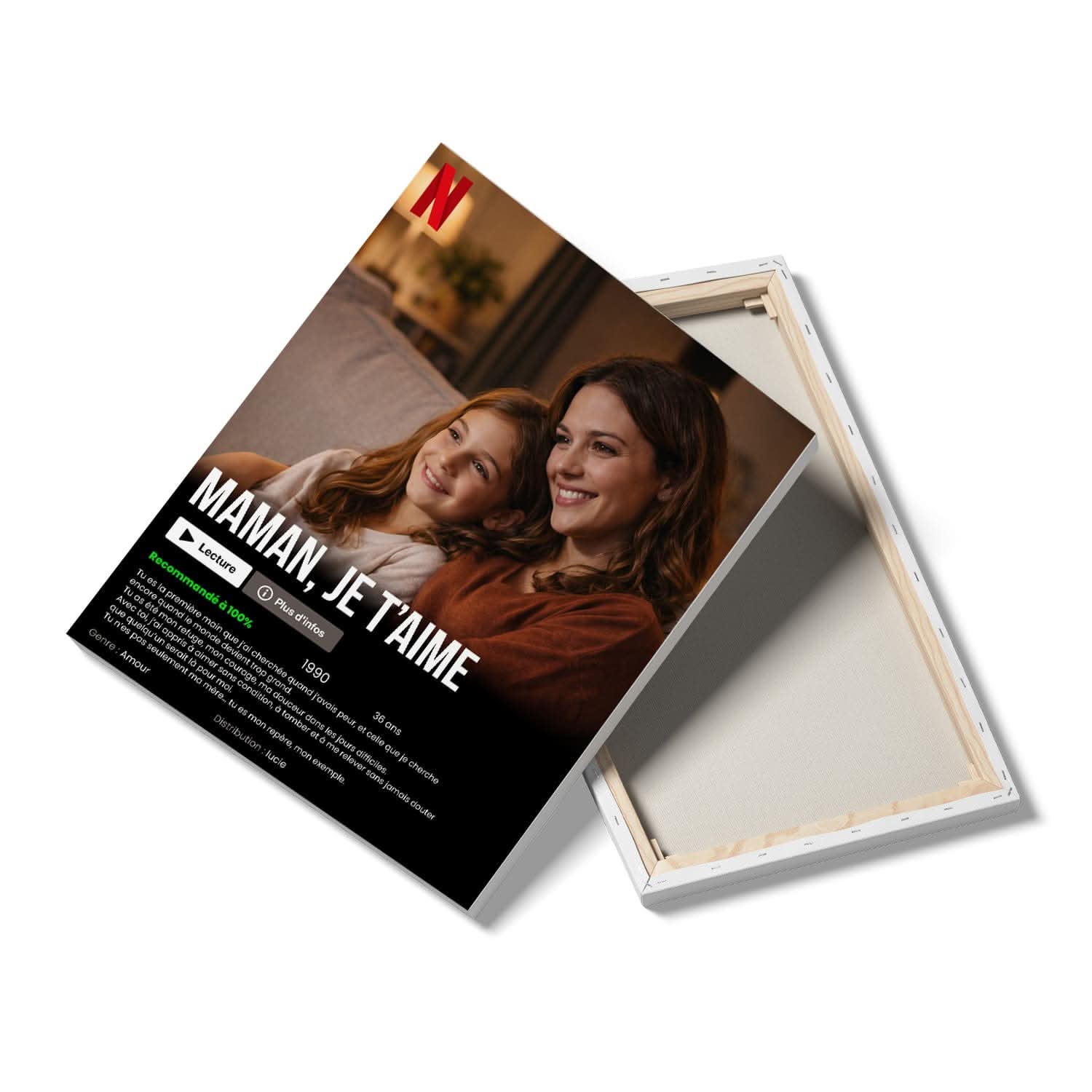 Toile Maman Personnalisée Affiche Style Film – Cadeau Fête des Mères Original