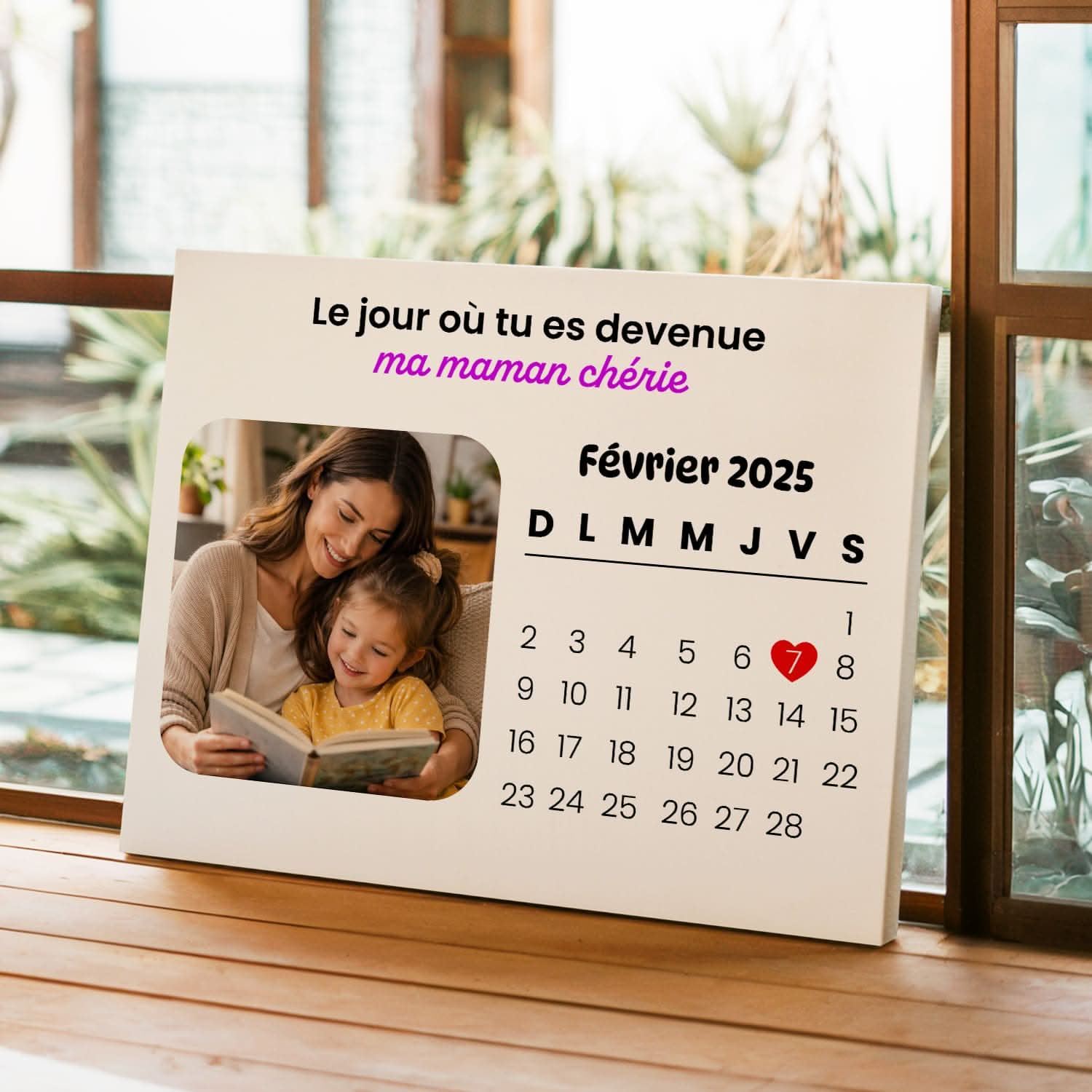 Toile Maman Personnalisée avec Date – Cadeau Fête des Mères Émotion