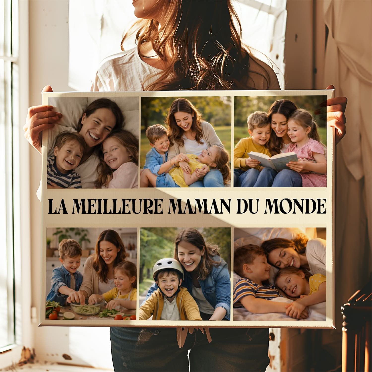 Toile Maman Personnalisée – Collage Photos Meilleure Maman – Cadeau Fête des Mères
