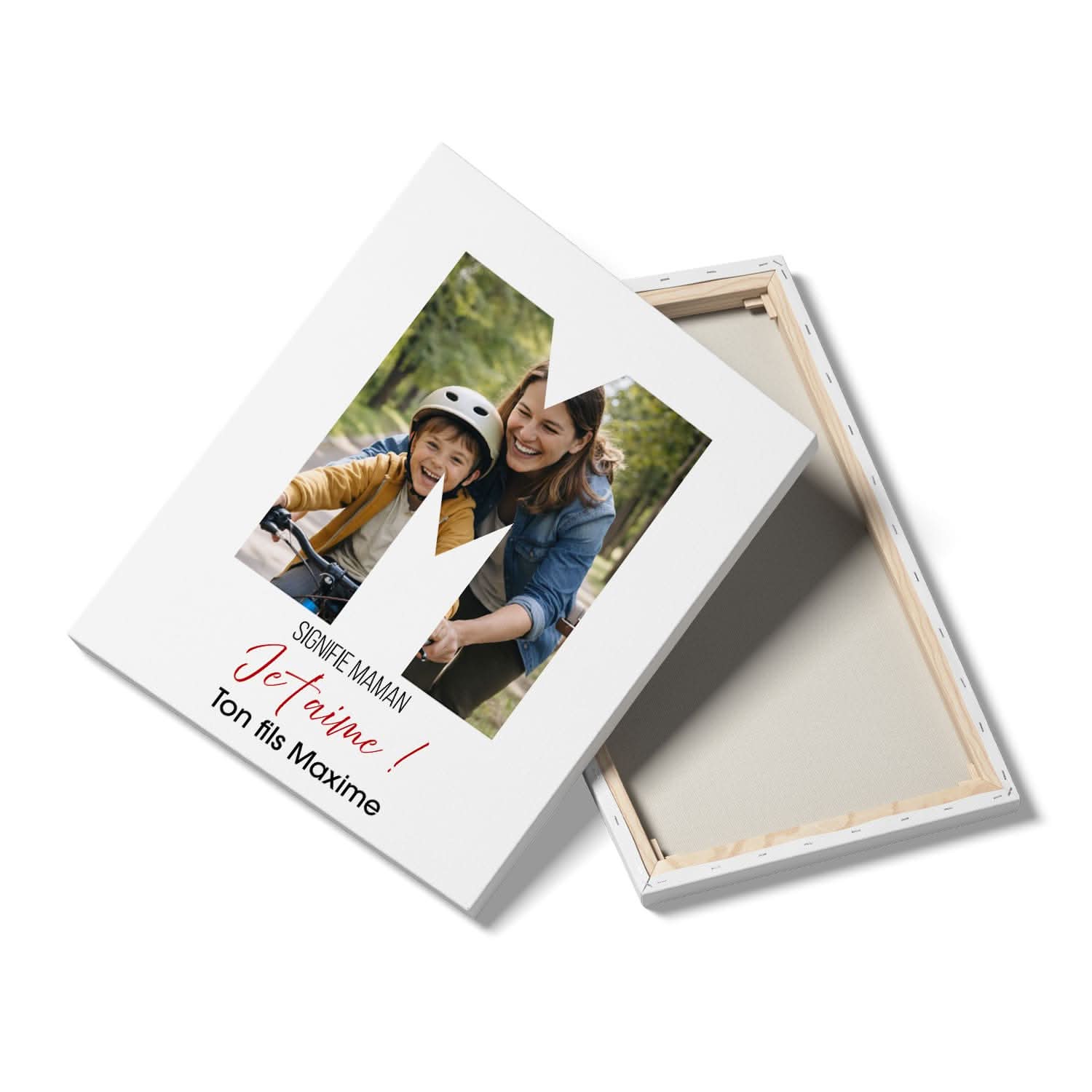 Toile Maman Personnalisée Lettre M avec Photo – Cadeau Fête des Mères Unique