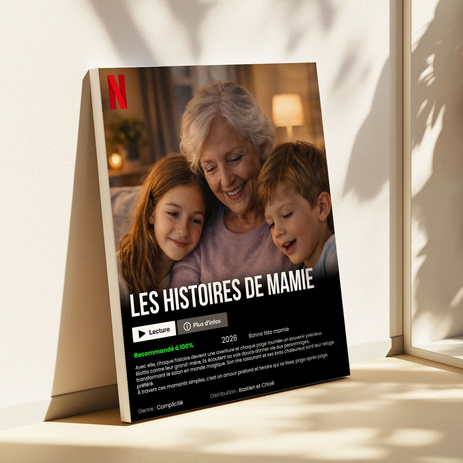 Toile Mamie Personnalisée Affiche Style Film – Cadeau Grand-Mère Original
