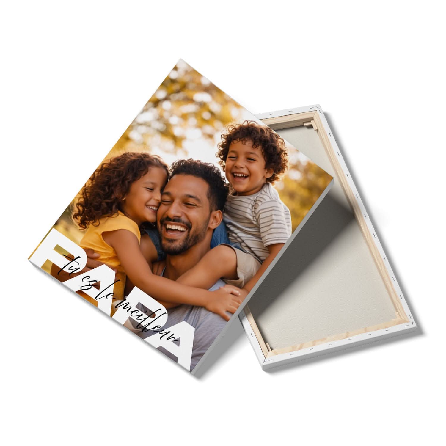 Toile Papa Personnalisée "Tu es le Meilleur" – Photo & Message – Cadeau Fête des Pères