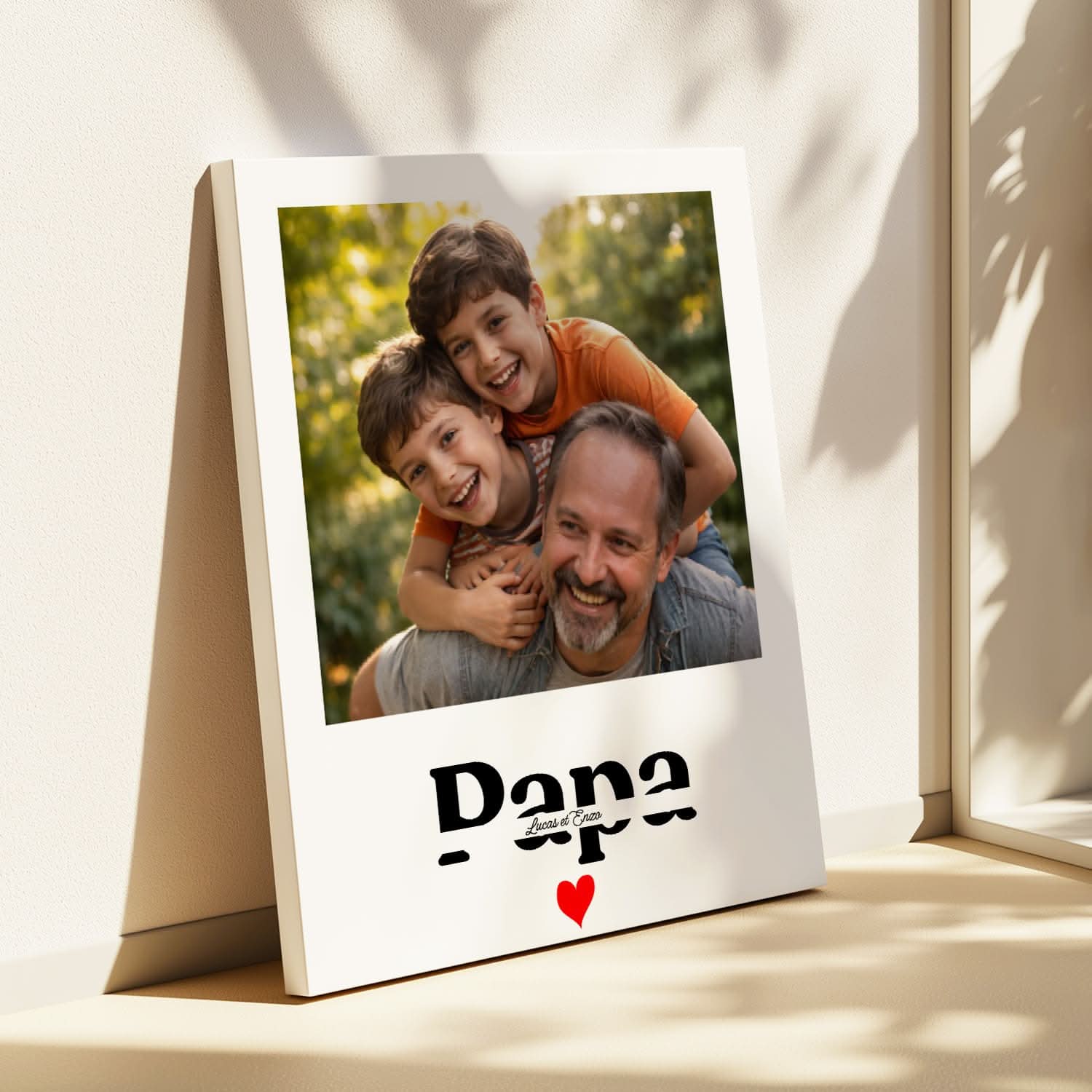 Toile Papa Personnalisée avec Prénoms Enfants – Tableau Photo – Cadeau Fête des Pères
