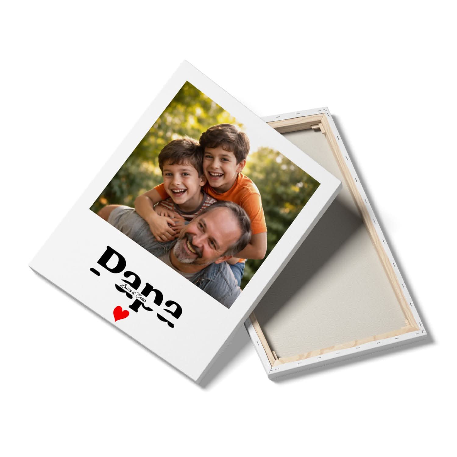 Toile Papa Personnalisée avec Prénoms Enfants – Tableau Photo – Cadeau Fête des Pères