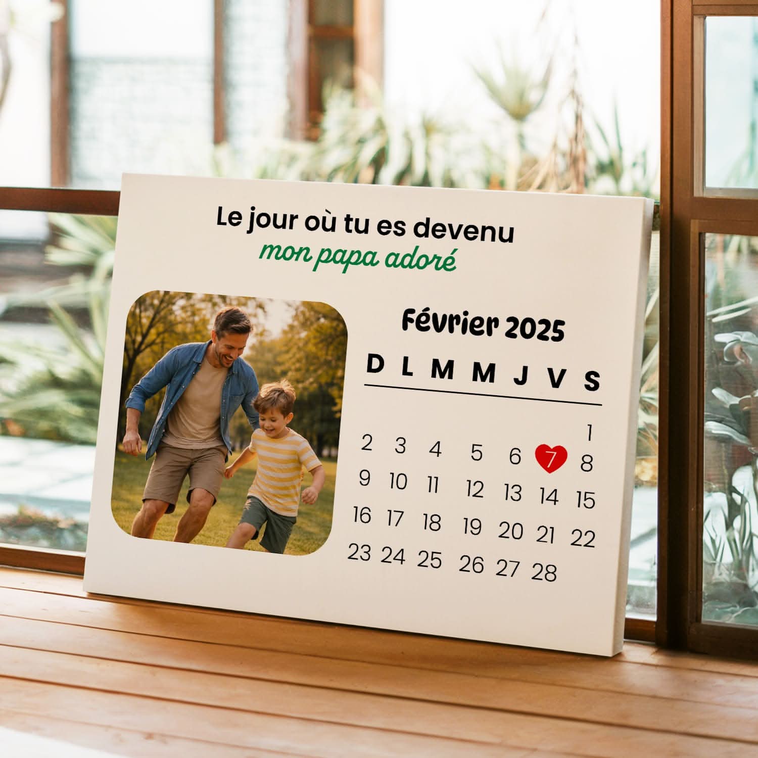 Toile Papa Personnalisée avec Date – Cadeau Fête des Pères Émotion