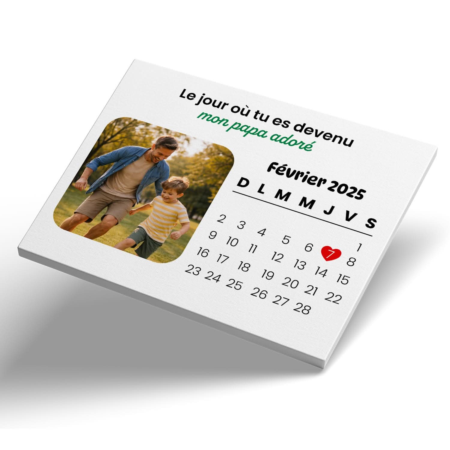 Toile Papa Personnalisée avec Date – Cadeau Fête des Pères Émotion