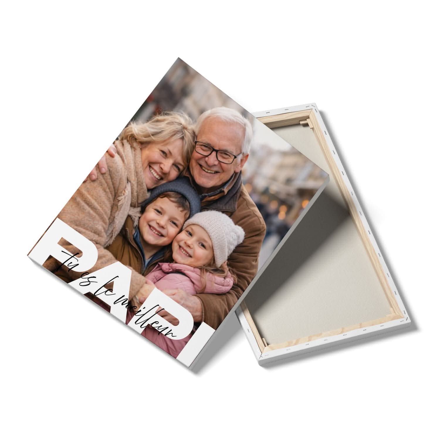 Toile Papi Personnalisée – Tu es le Meilleur – Cadeau Grand-Père Émotion