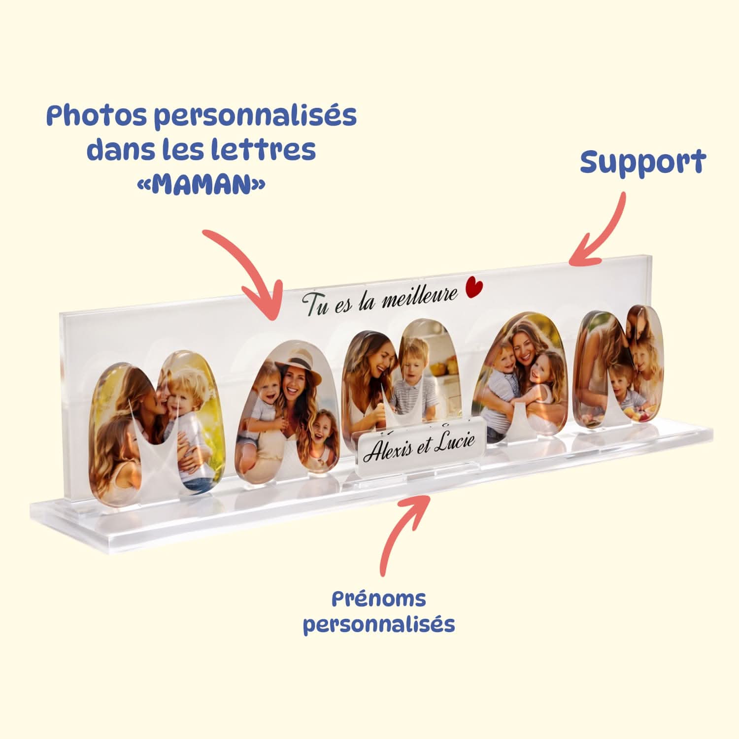 UniKit Maman Personnalisé – Collage Lettres MAMAN 3D – Cadeau Fête des Mères