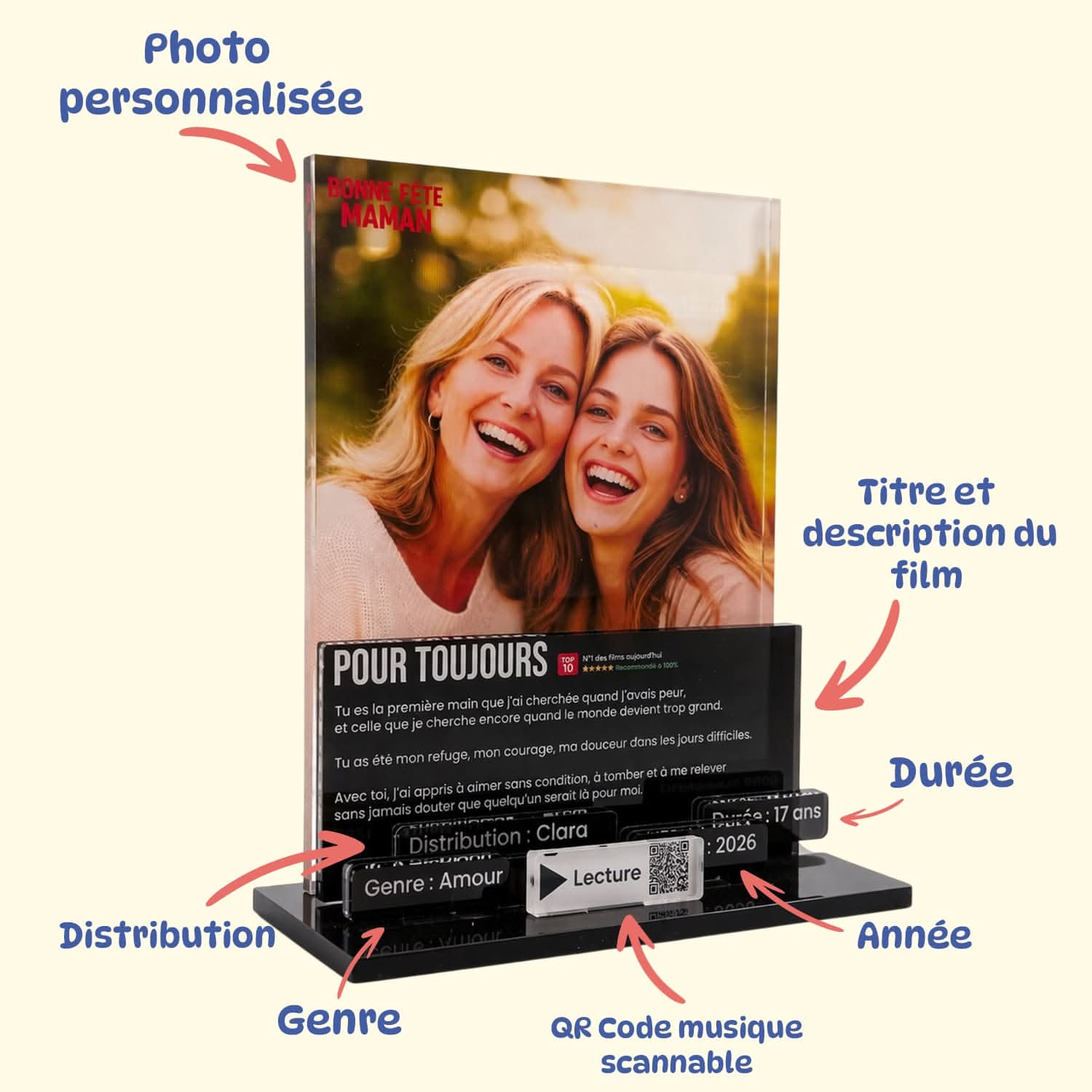 UniKit Affiche Netflix Personnalisée 3D – Cadeau Fête des Mères Original