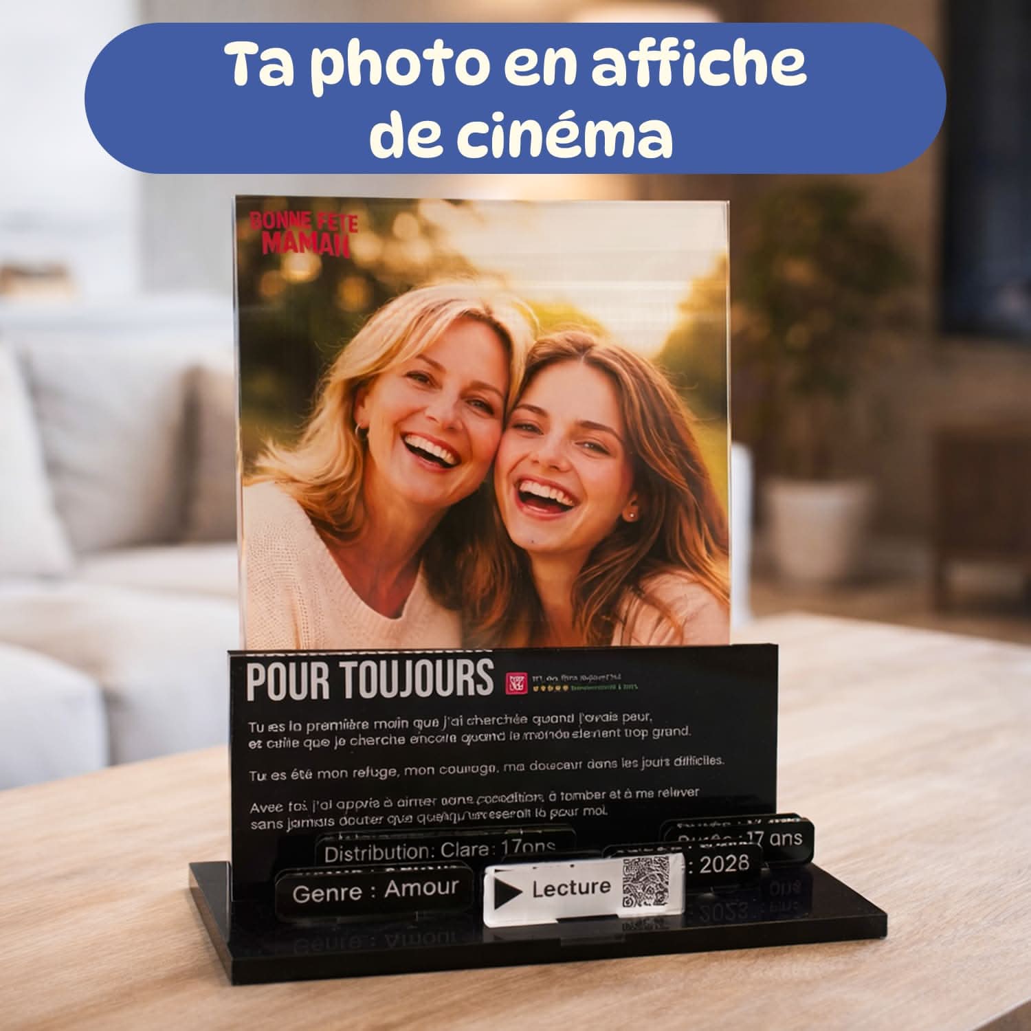 UniKit Affiche Netflix Personnalisée 3D – Cadeau Fête des Mères Original