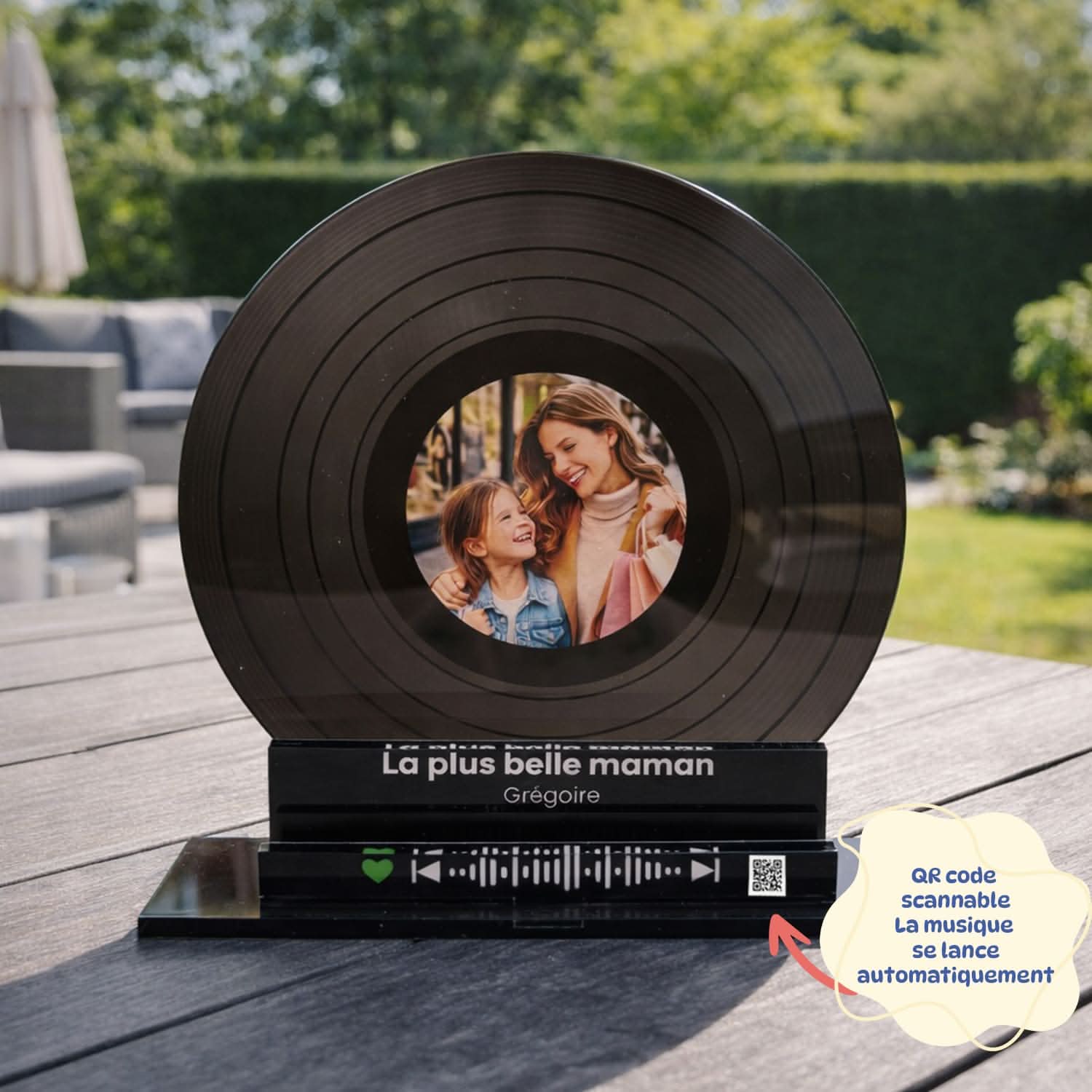 UniKit Vinyle Personnalisé 3D – Photo & Musique – Cadeau Fête des Mères