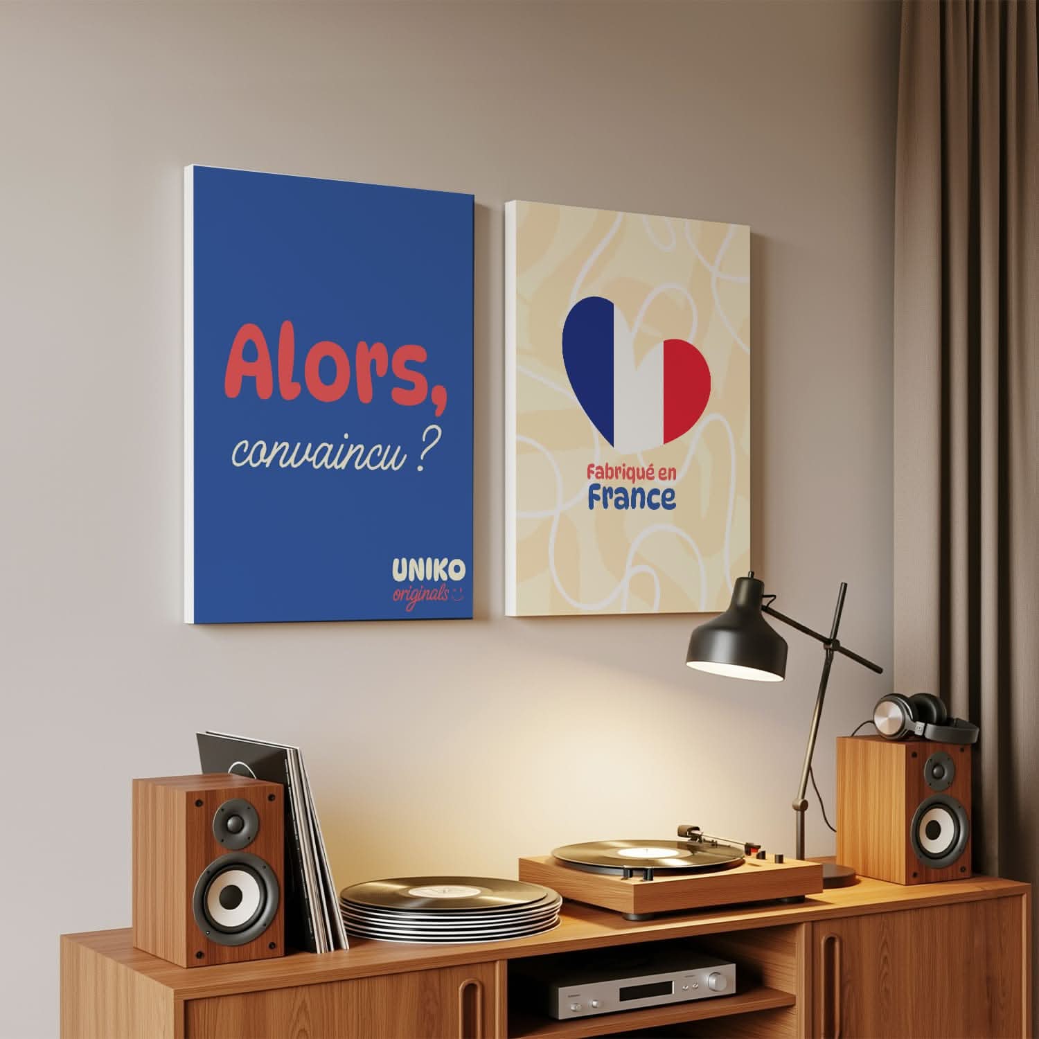 Toile Personnalisée Chanson – Photo Couple avec Lecteur Musical – Cadeau Romantique Unique