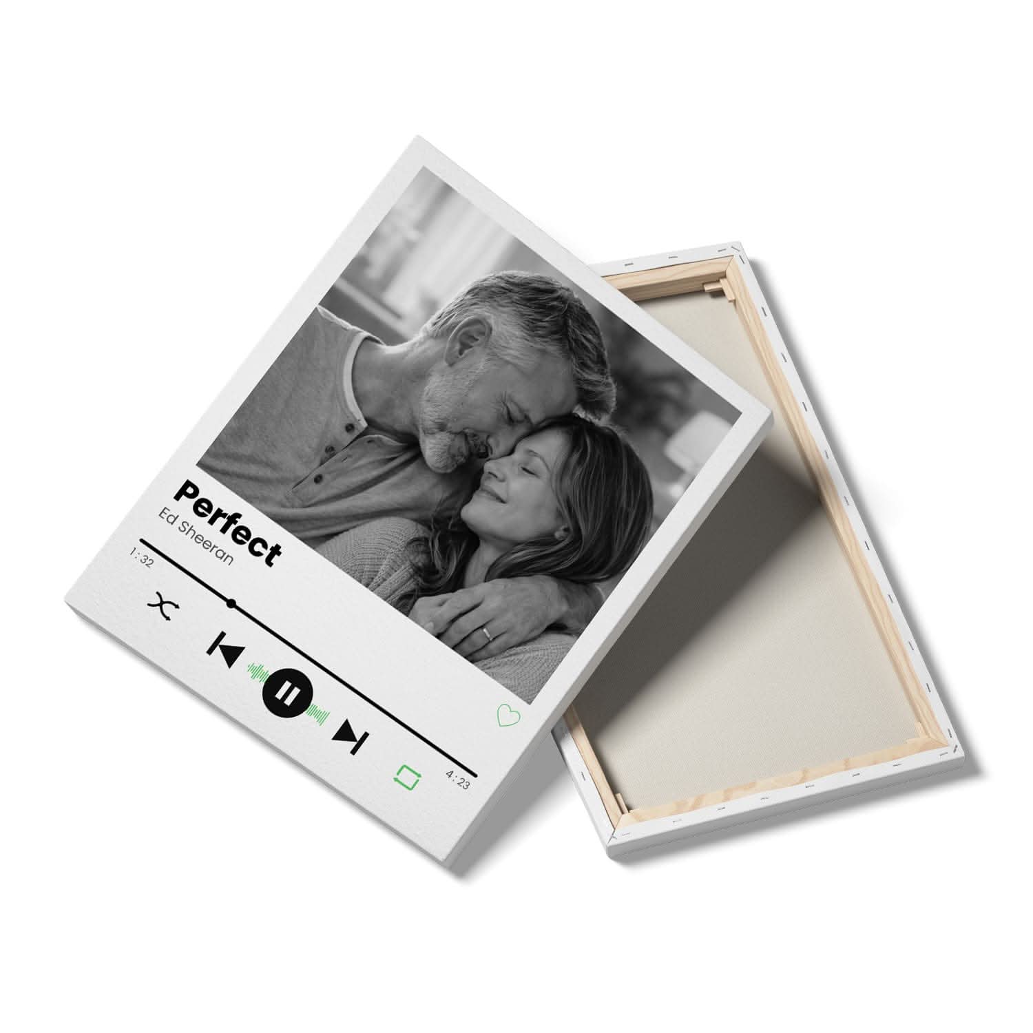 Toile Couple Personnalisée – Chanson &amp; Photo Style Vinyle – Cadeau Romantique Original