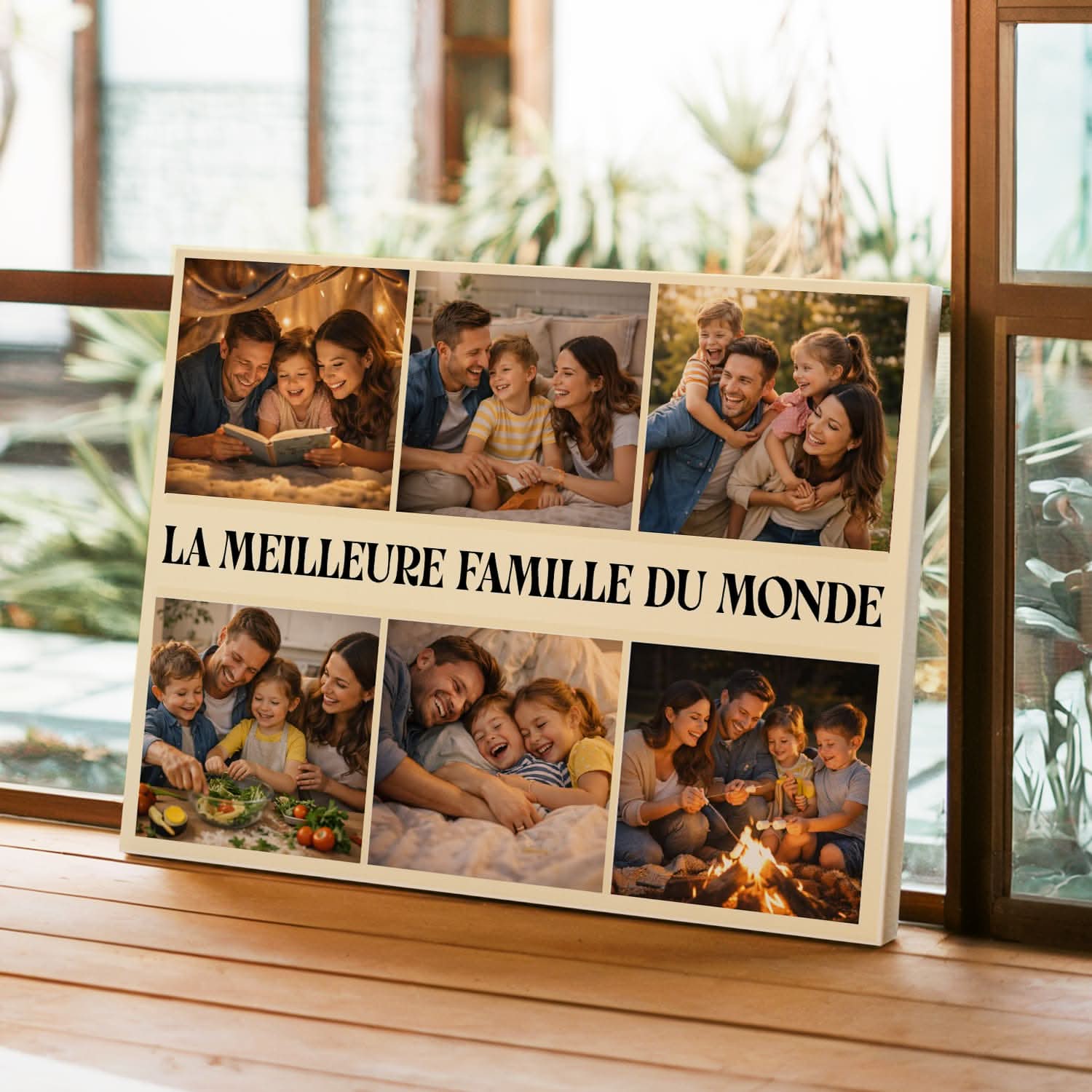 Toile Famille Personnalisée avec Photos – Cadeau Original Famille
