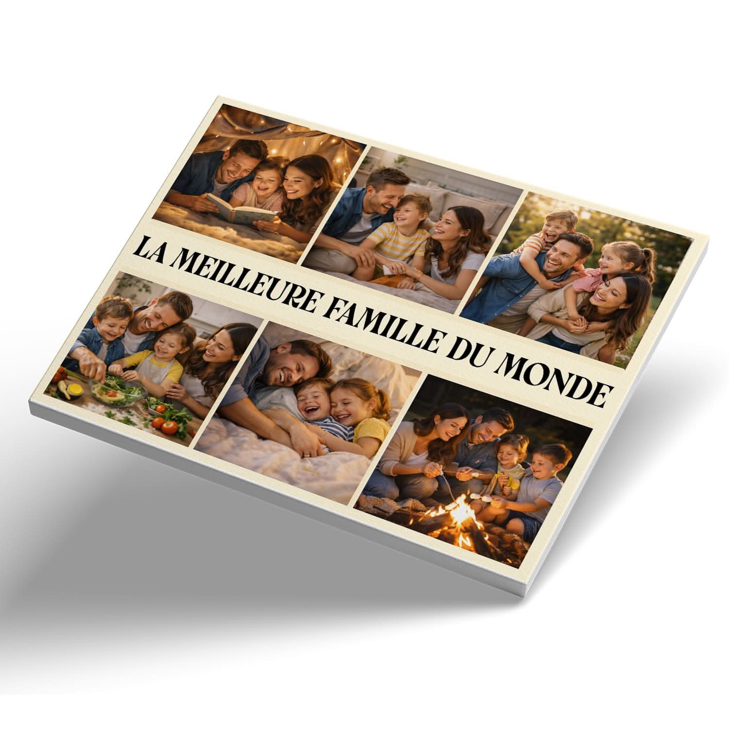 Toile Famille Personnalisée avec Photos – Cadeau Original Famille