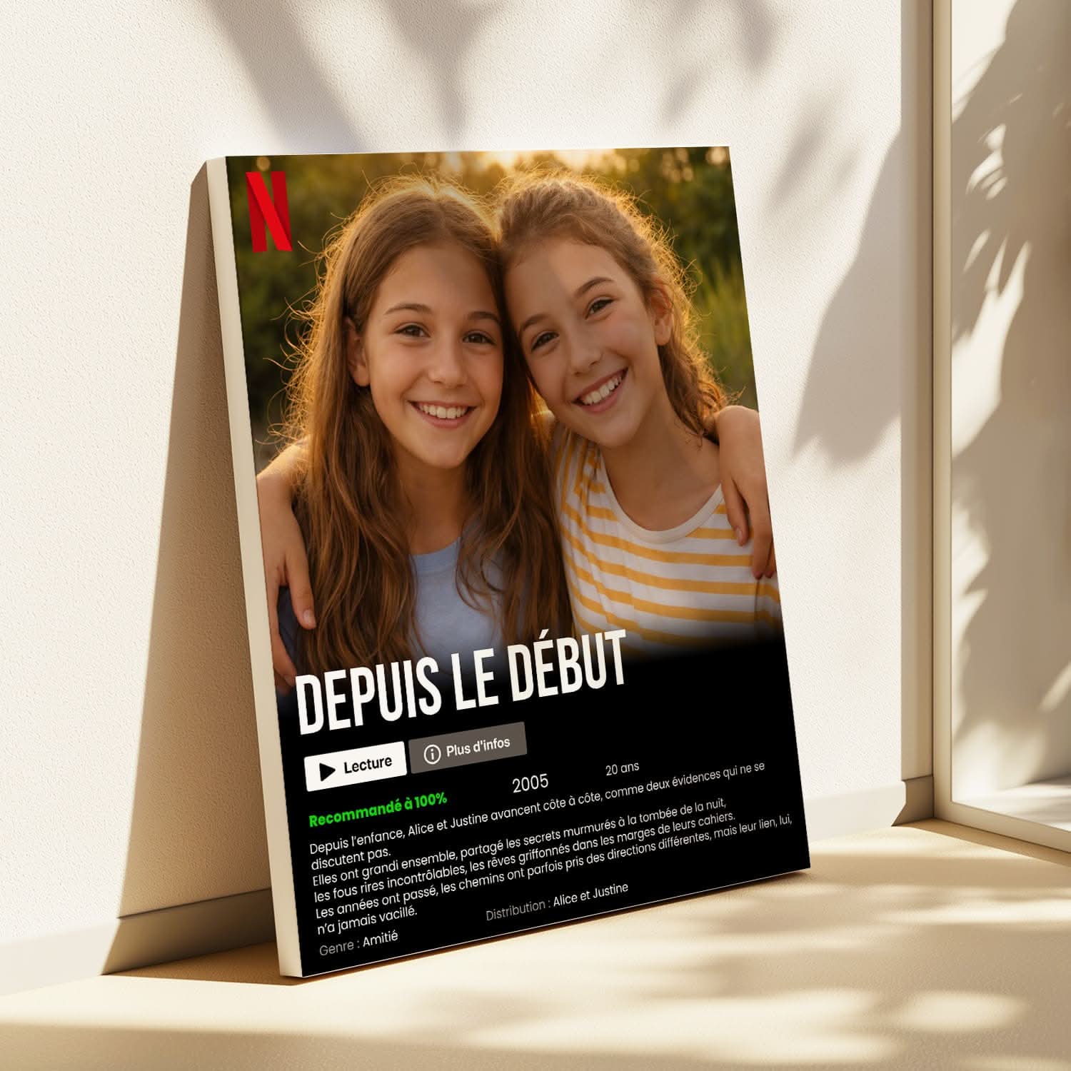 Toile Affiche Film Personnalisée Famille – Cadeau Famille Original Style Netflix