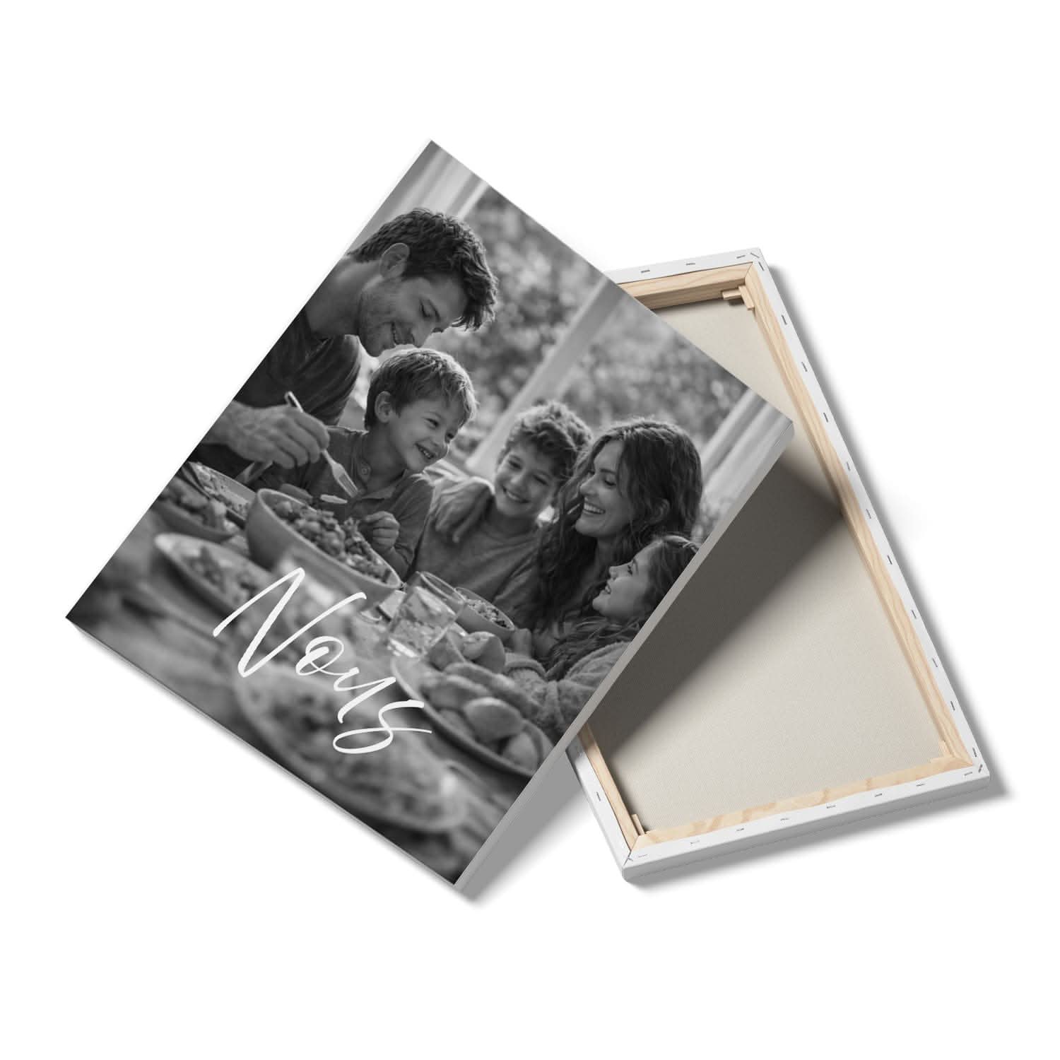 Toile Photo Famille Personnalisée "Nous" – Tableau Minimaliste Émotion