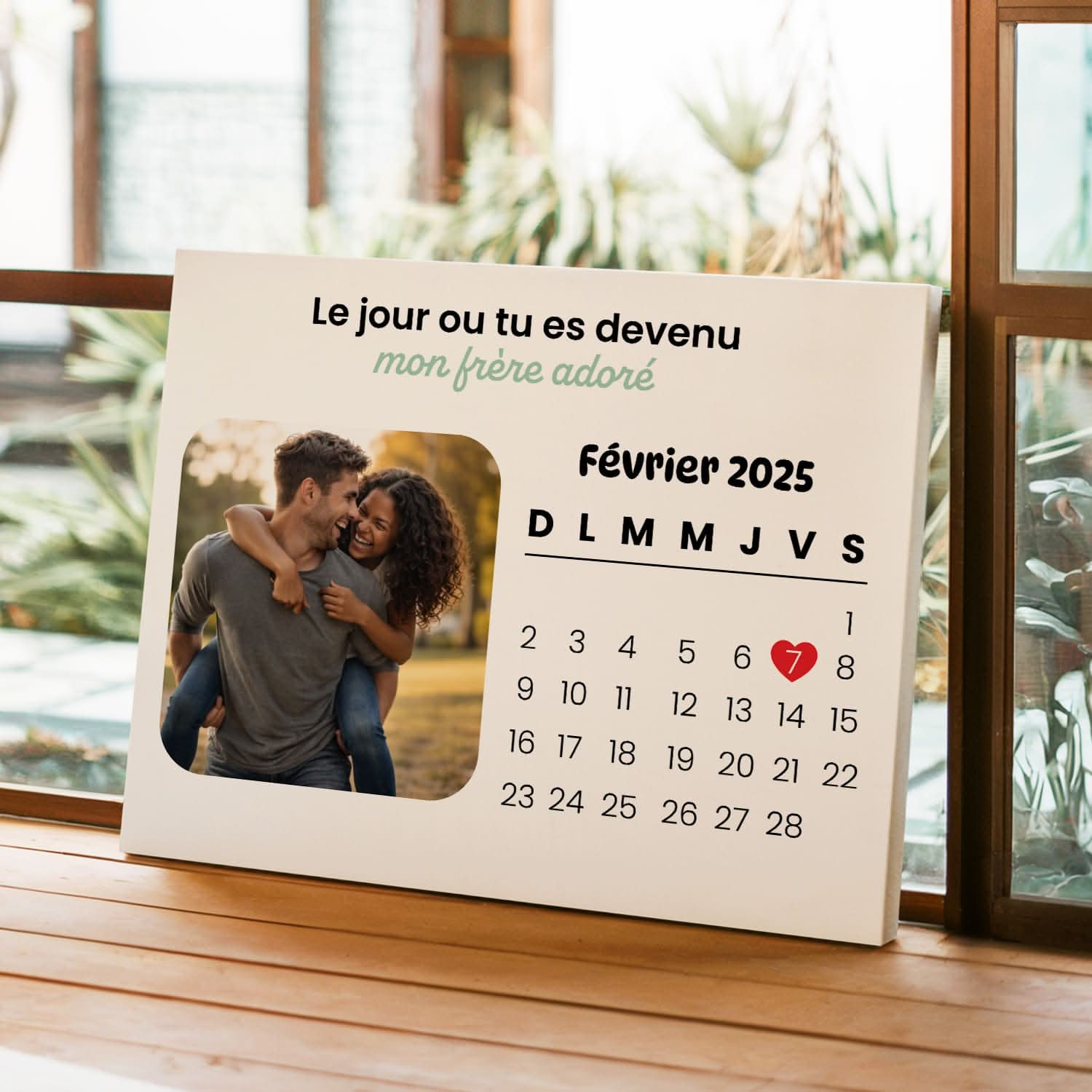 Toile Frère Personnalisé avec Date – Le Jour où Tu Es Devenu Mon Frère – Cadeau Original
