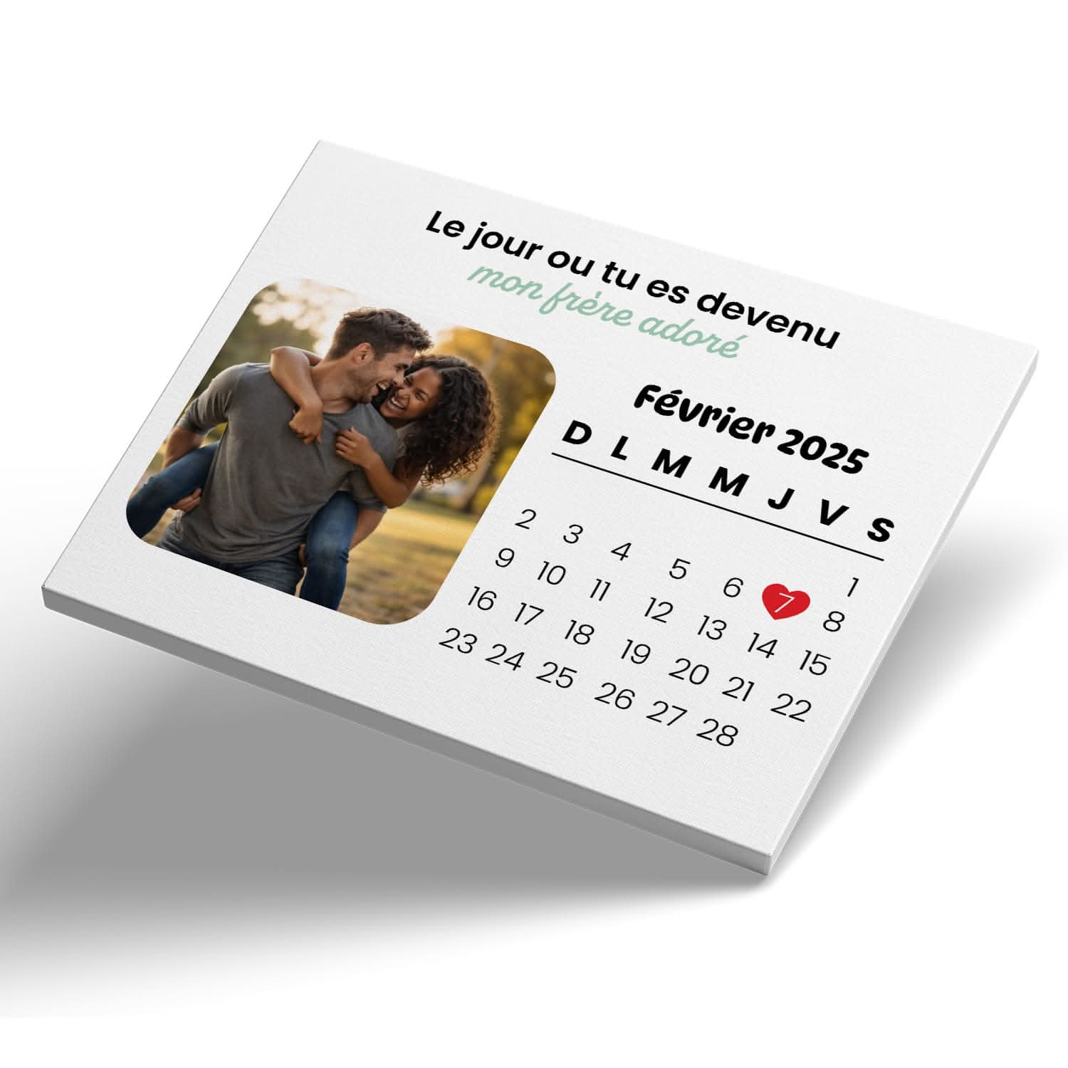 Toile Frère Personnalisé avec Date – Le Jour où Tu Es Devenu Mon Frère – Cadeau Original