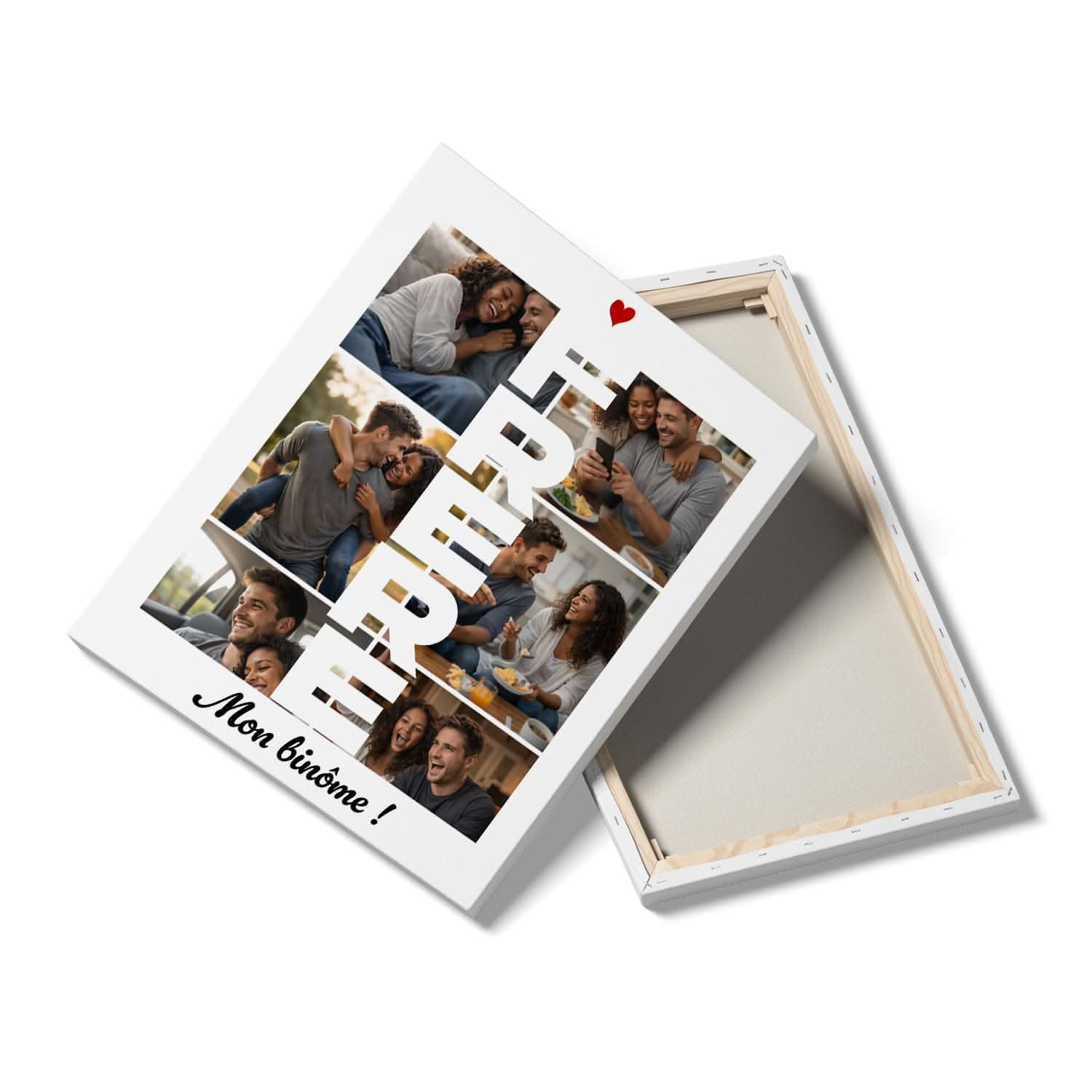 Toile Frère Personnalisé – Lettres FRÈRE avec Photos – Cadeau Frère Original