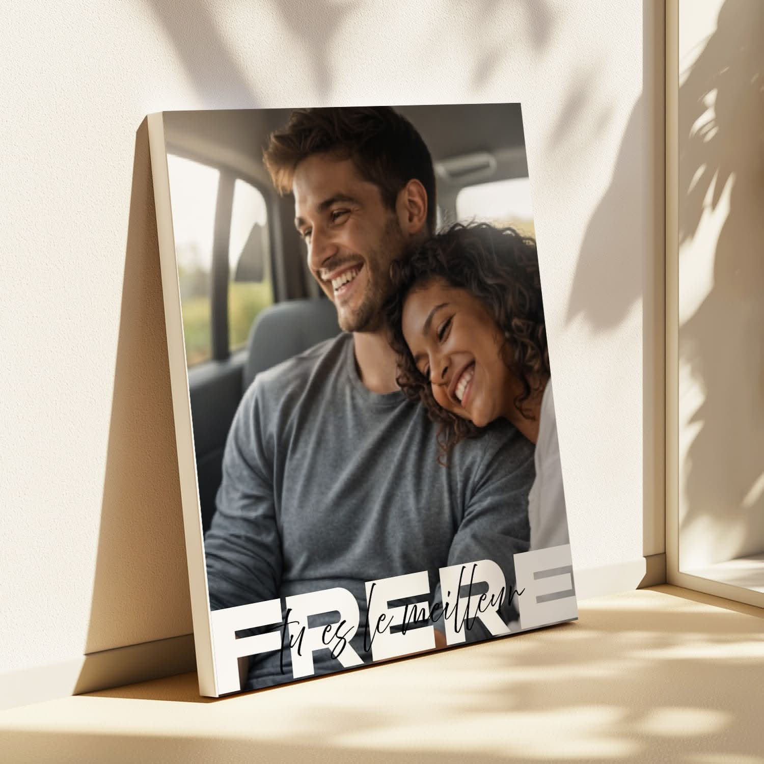 Toile Frère Personnalisé – Photo Pleine Page &amp; Message – Cadeau Frère Original