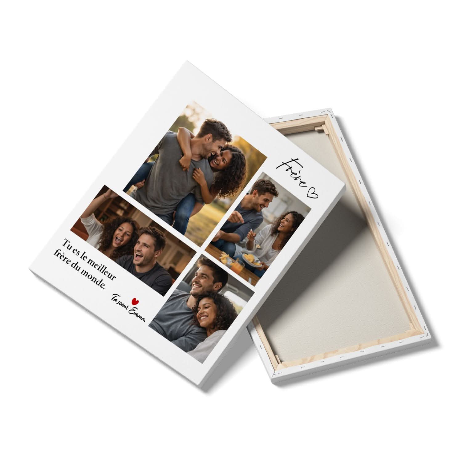 Toile Frère Personnalisée – Tu es le Meilleur Frère du Monde – Collage photos élégant