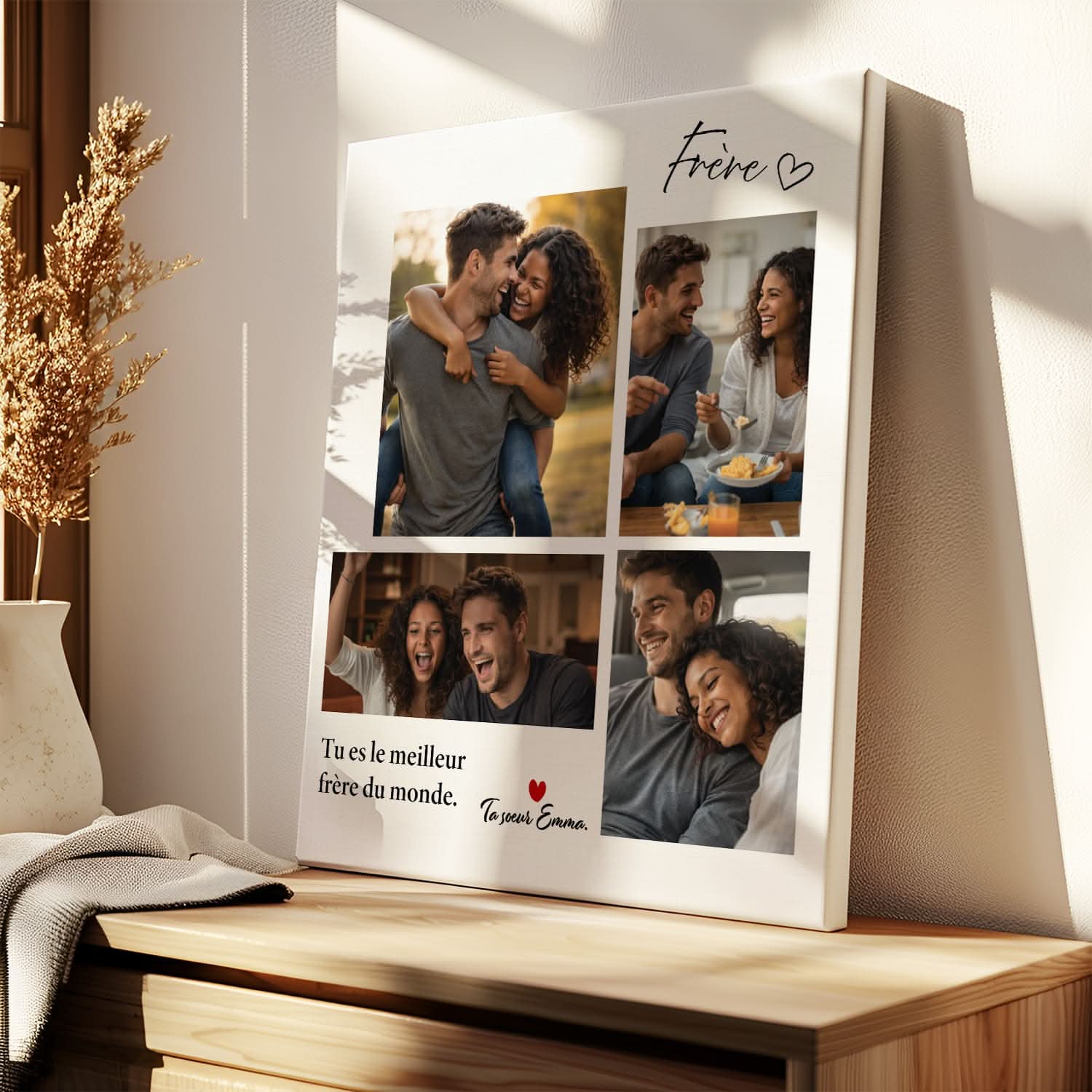 Toile Frère Personnalisé – Tu es le Meilleur Frère – Cadeau Frère Original