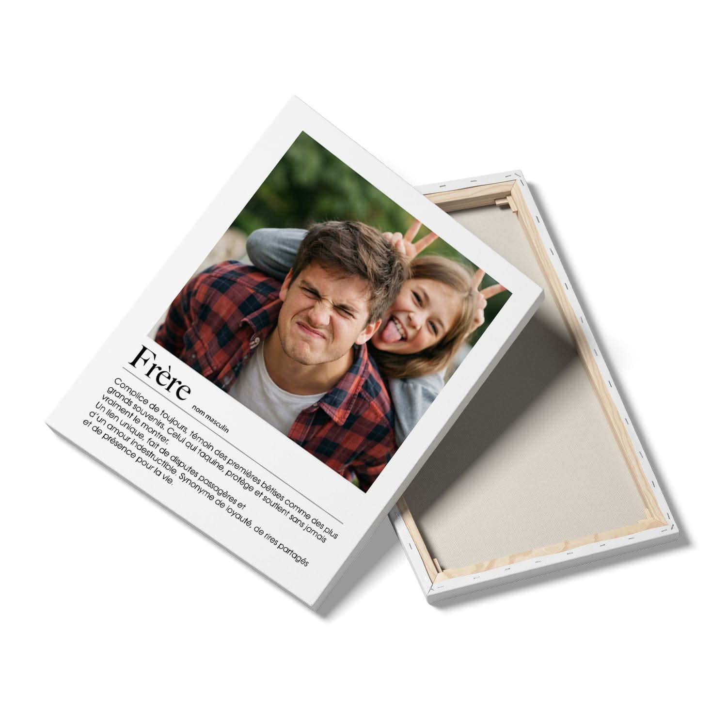 Toile Frère Définition Personnalisé – Photo &amp; Texte – Cadeau Frère Émotion