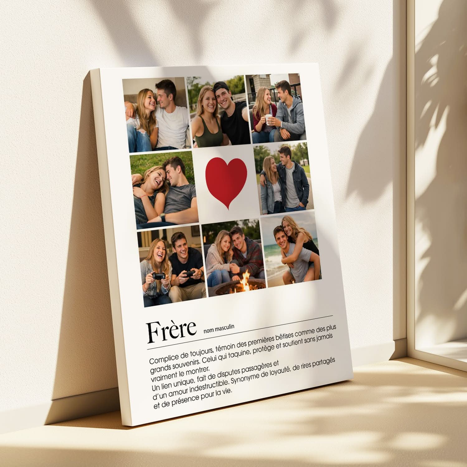 Toile Frère Personnalisé – Définition &amp; Collage Photo – Cadeau Frère Émotion