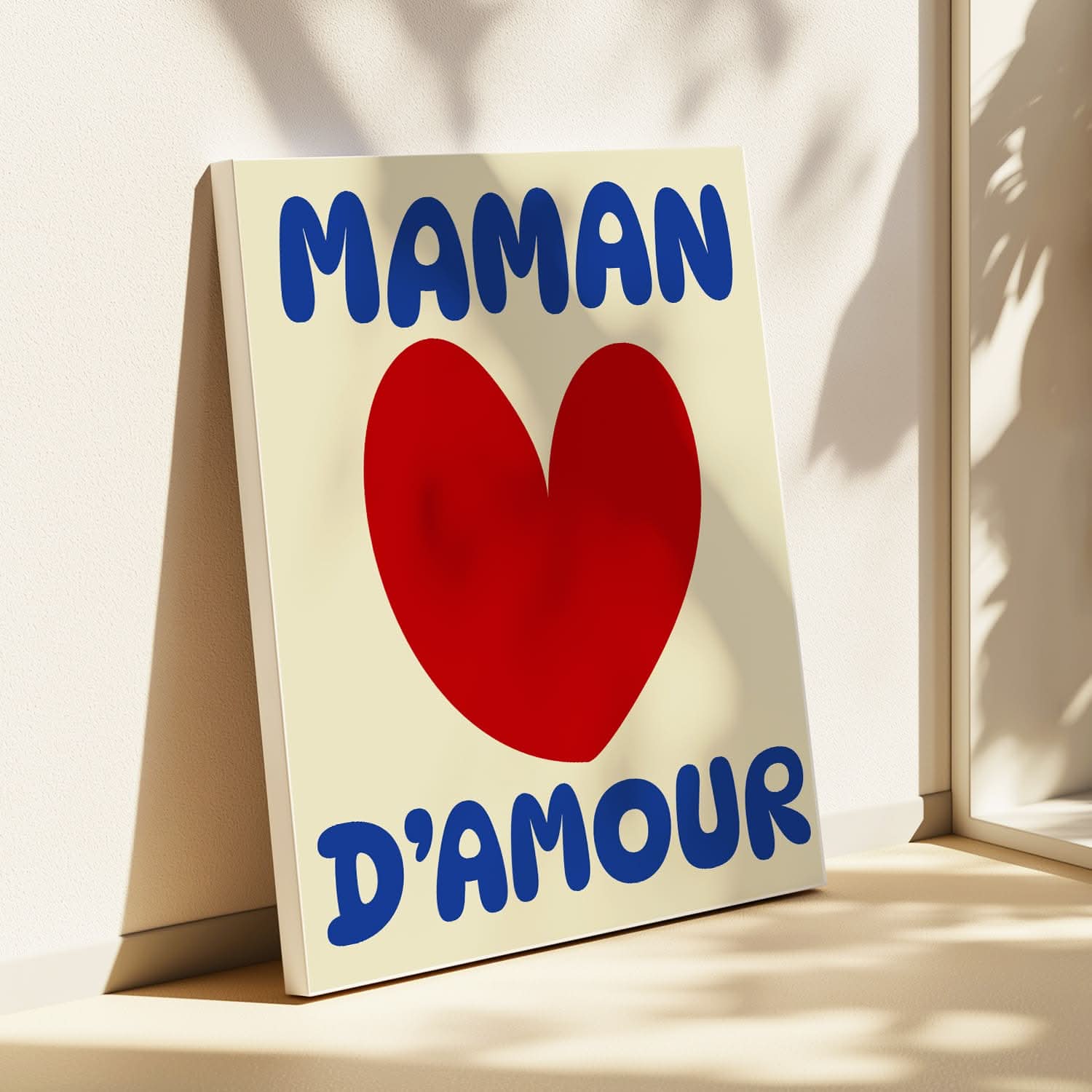 Toile Maman d'Amour Personnalisée – Tableau Cœur – Cadeau Fête des Mères Original