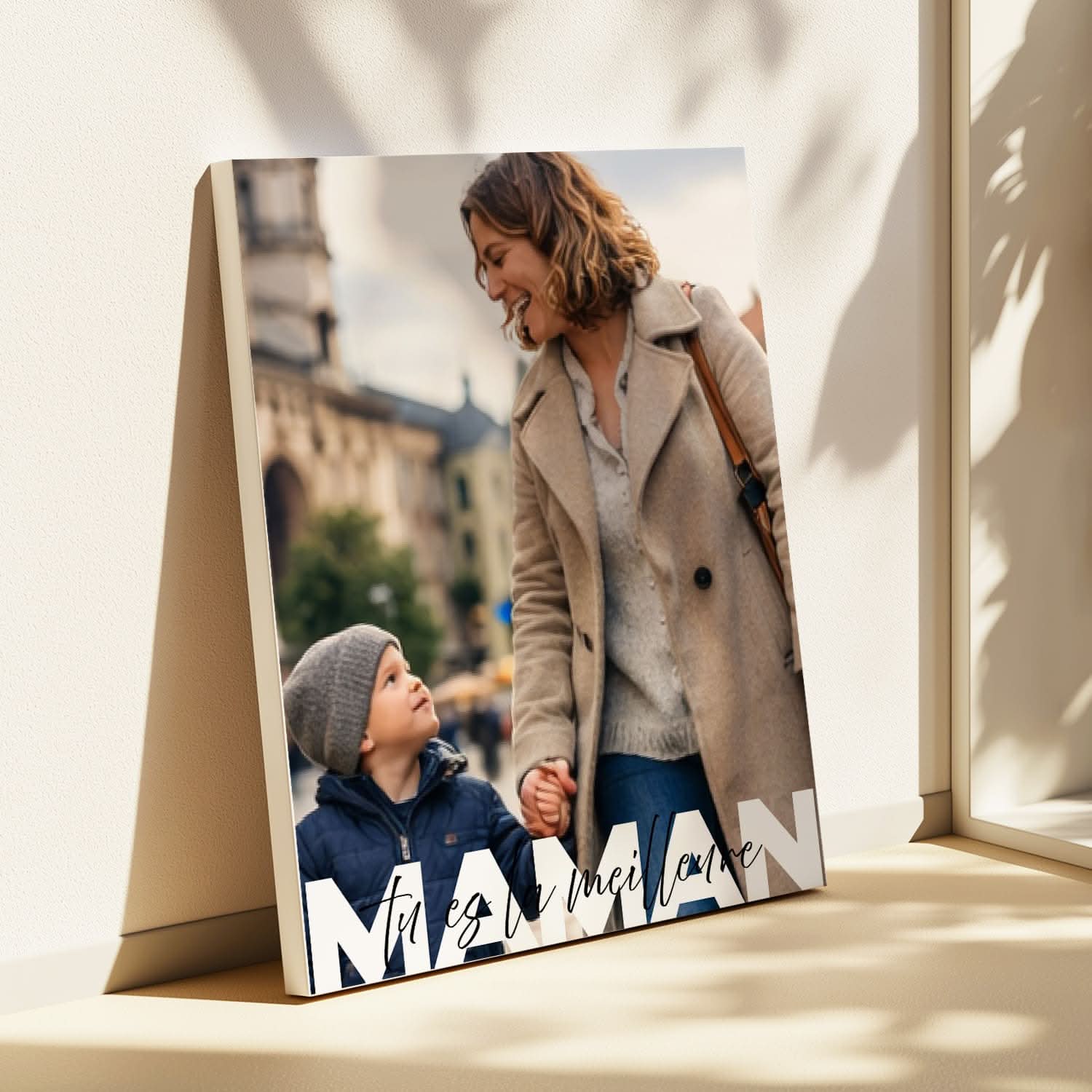Toile Maman Personnalisée "Tu es la meilleure" – Photo &amp; Message – Cadeau Fête des Mères