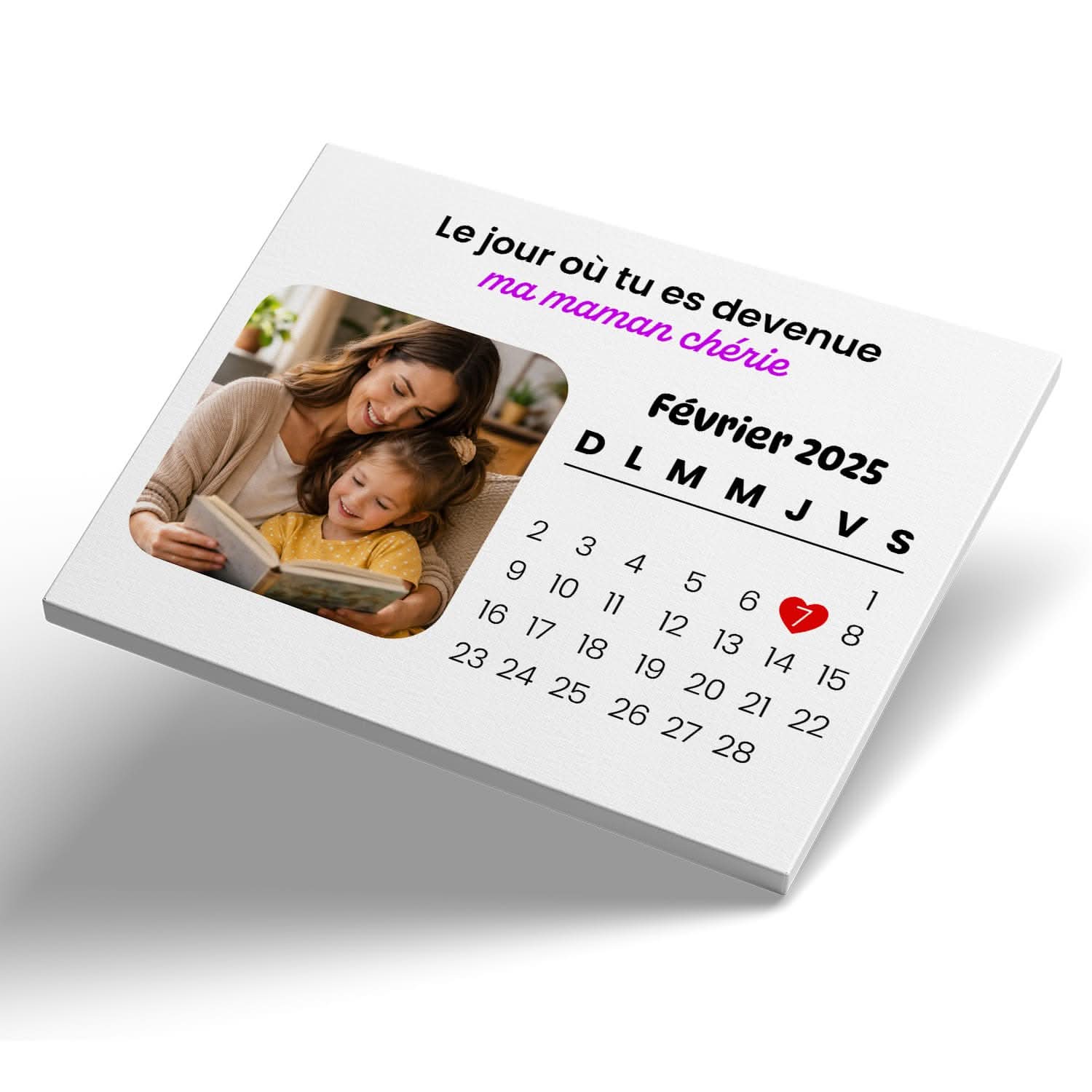 Toile Maman Personnalisée avec Date – Cadeau Fête des Mères Émotion