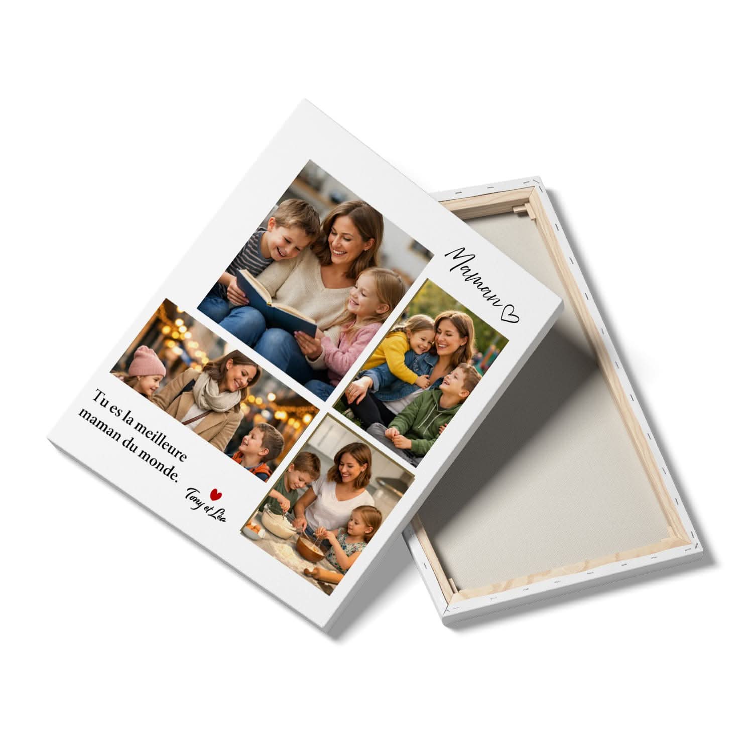 Toile Maman Personnalisée avec Photos – Cadeau Fête des Mères Original