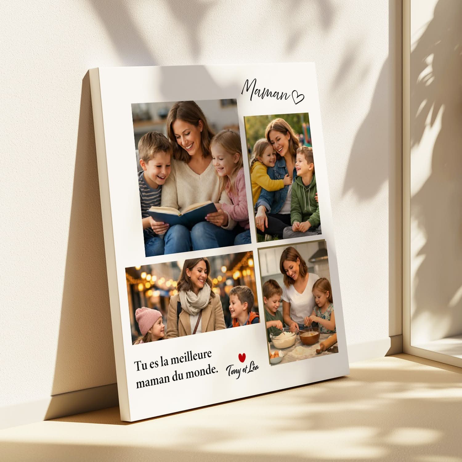 Toile Maman Personnalisée avec Photos – Cadeau Fête des Mères Original