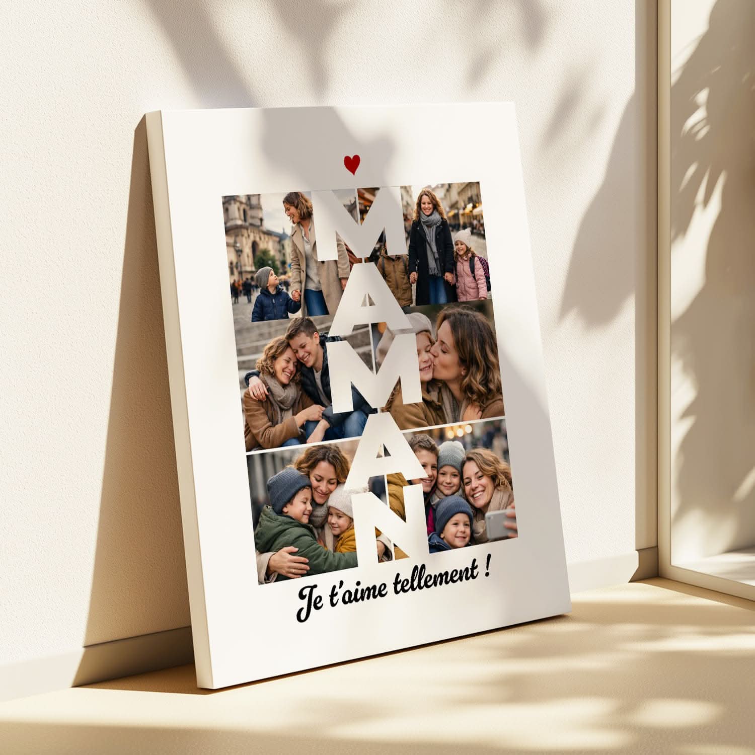 Toile MAMAN Personnalisée Collage Photo – Cadeau Fête des Mères Original