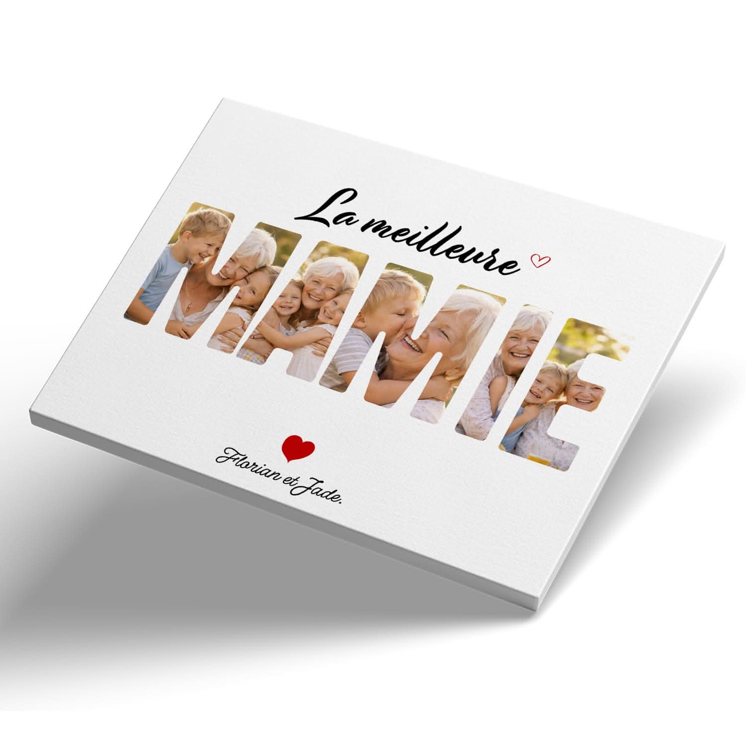Toile Mamie Personnalisée – Mot MAMIE avec Photos – Cadeau Grand-Mère Original