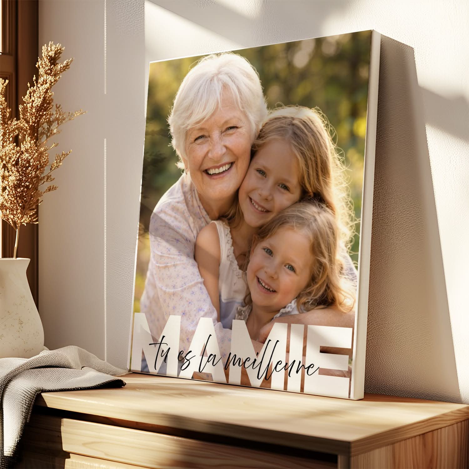 Toile Mamie Personnalisée – Tu es la Meilleure Mamie – Cadeau Grand-Mère Émotion